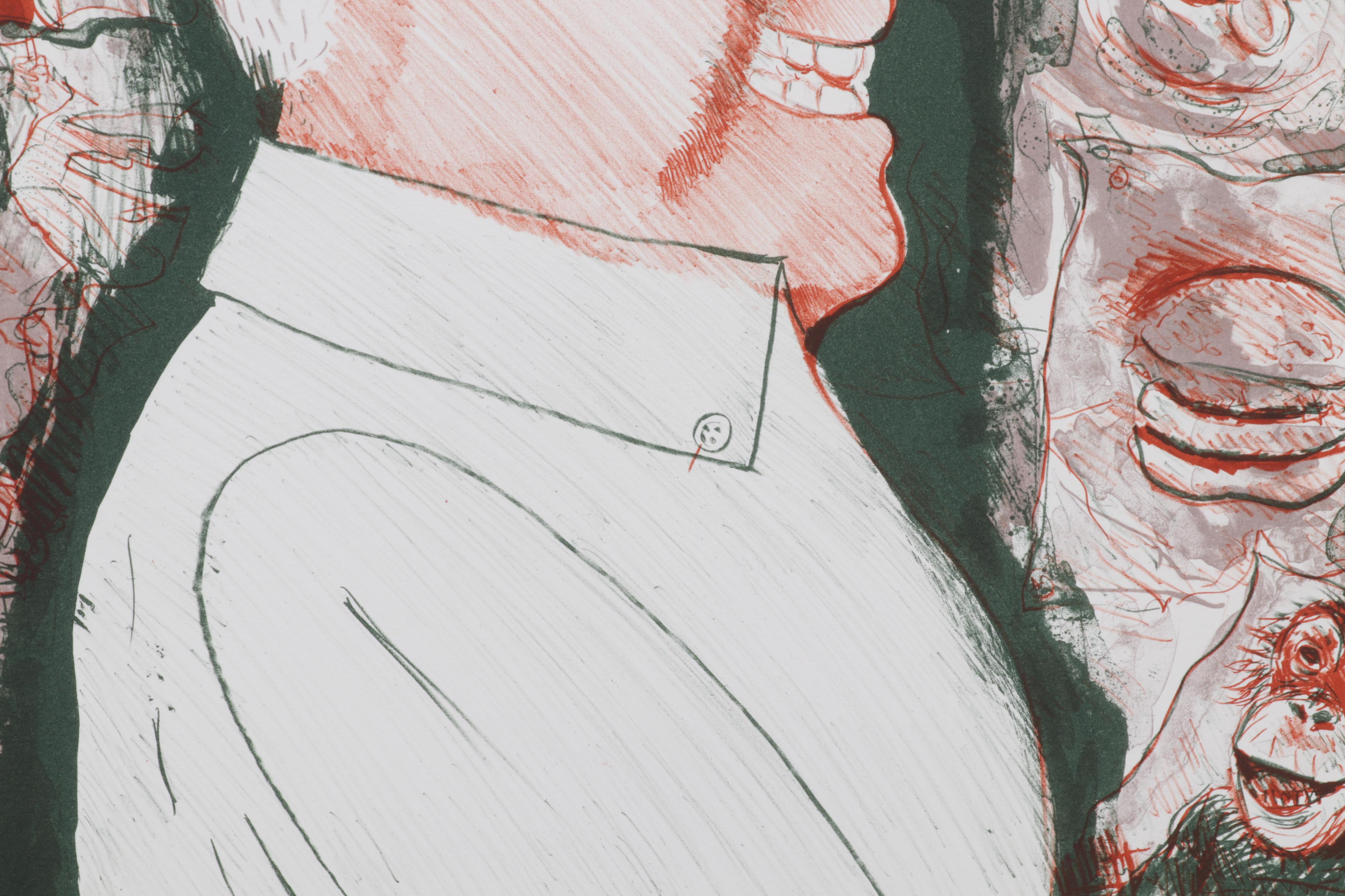 Sidney Chafetz Color Lithograph "Self Portrait," 1987