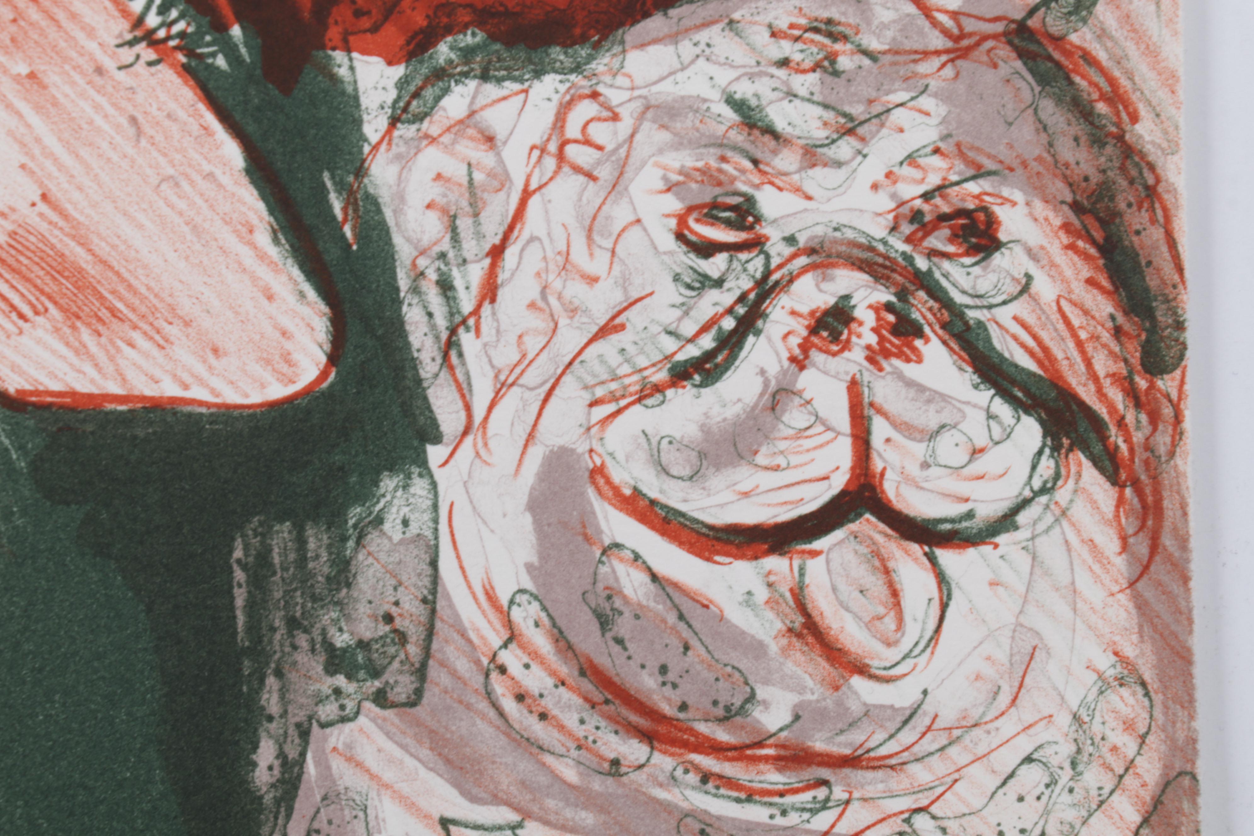 Sidney Chafetz Color Lithograph "Self Portrait," 1987