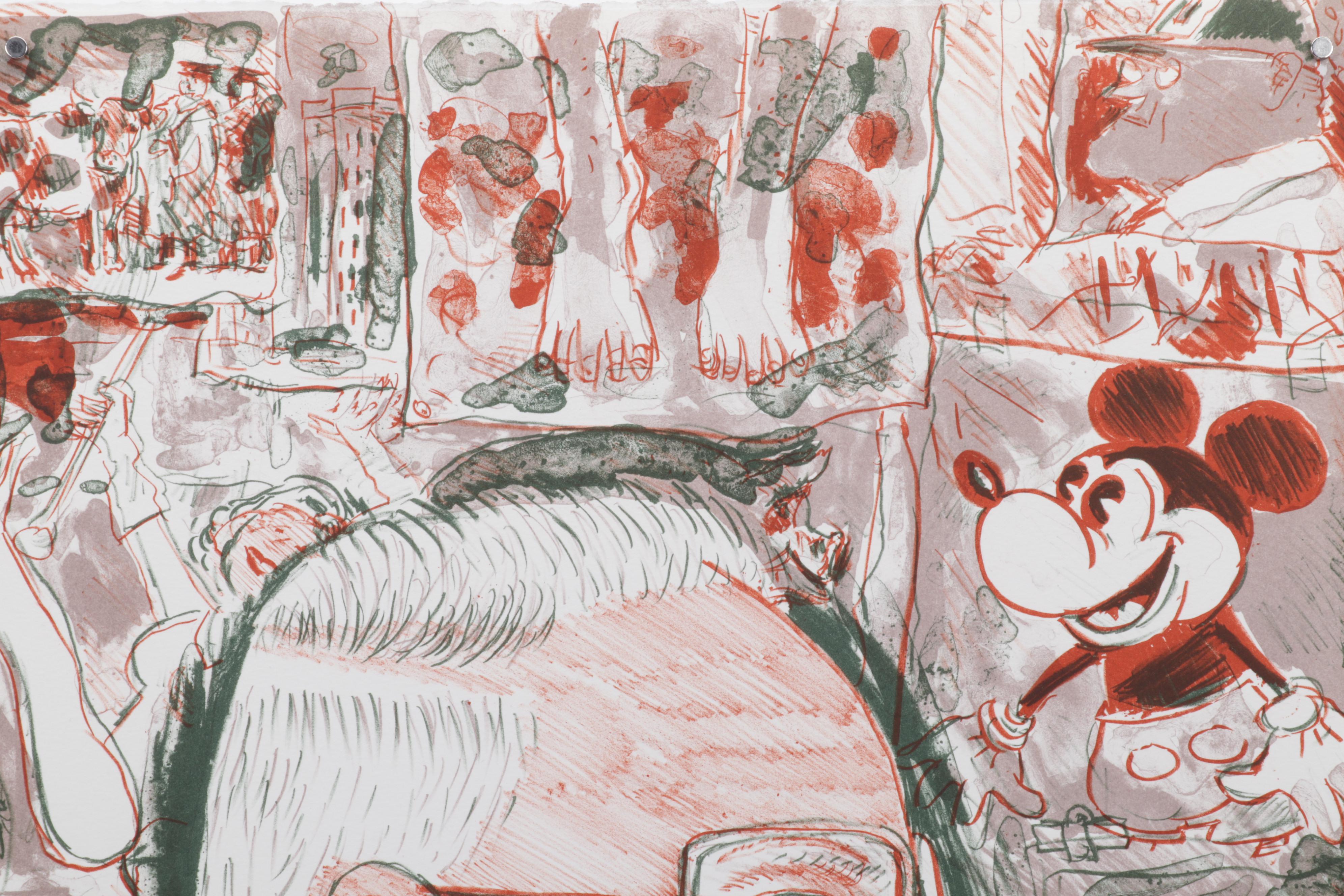 Sidney Chafetz Color Lithograph "Self Portrait," 1987