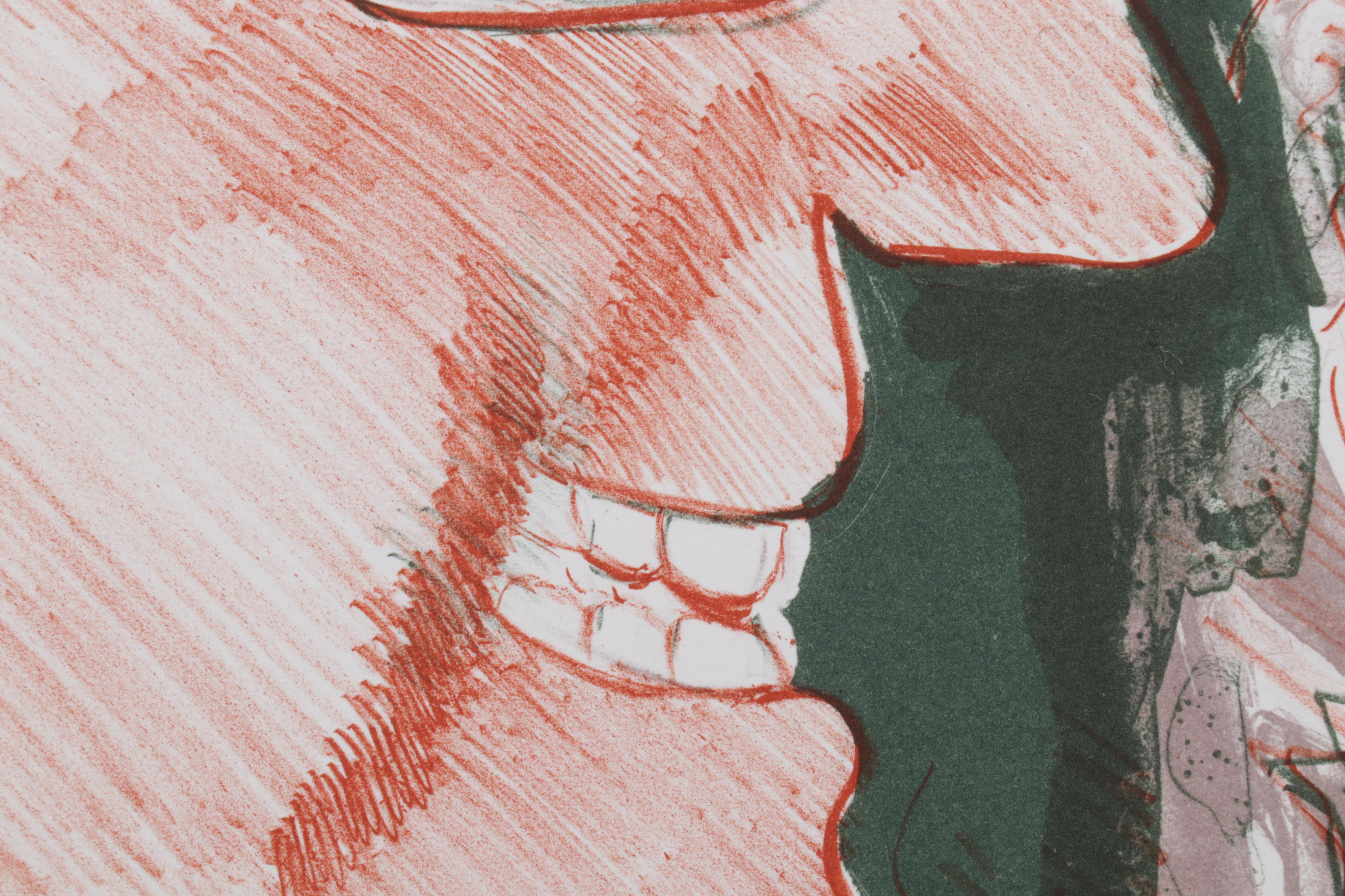 Sidney Chafetz Color Lithograph "Self Portrait," 1987