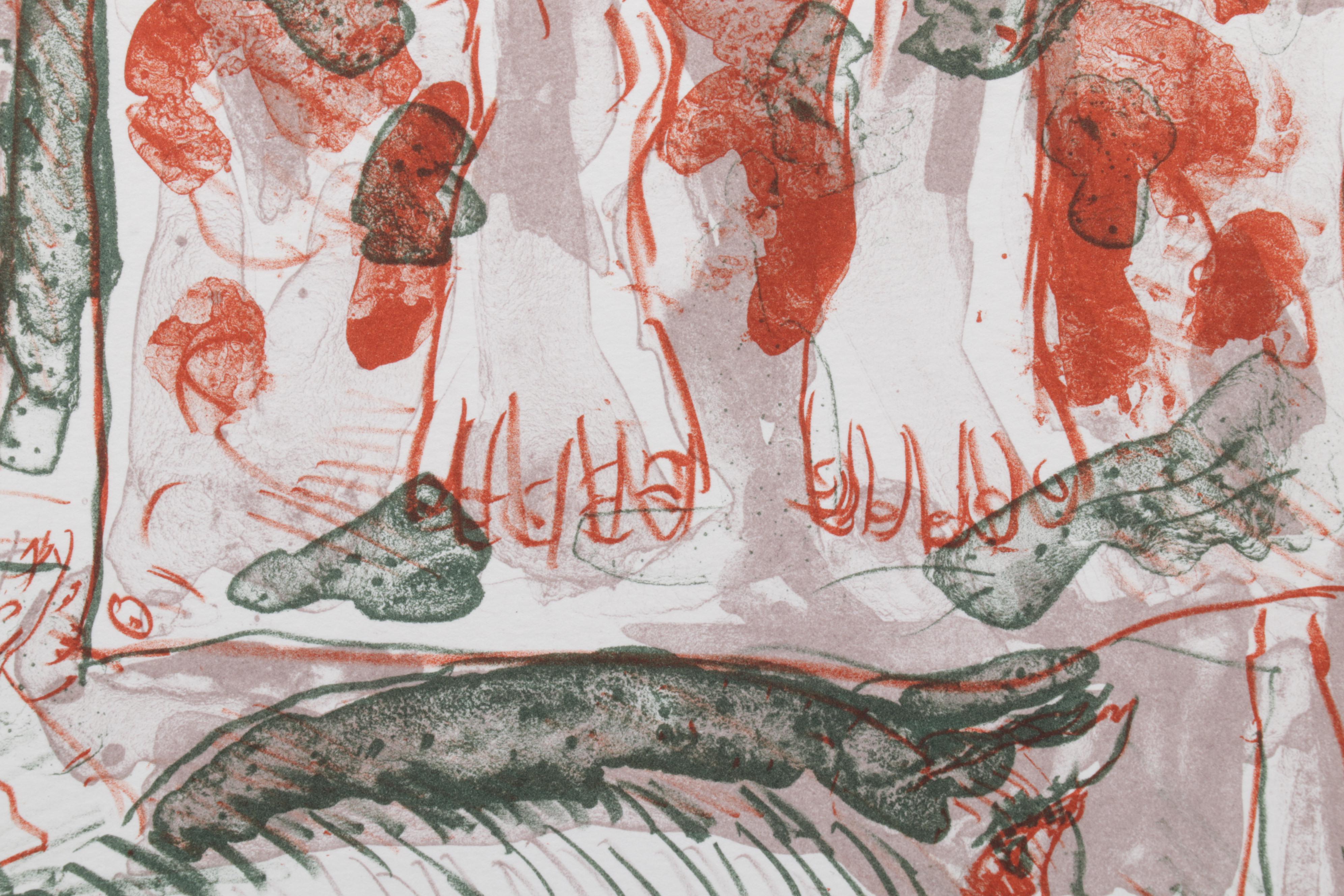 Sidney Chafetz Color Lithograph "Self Portrait," 1987