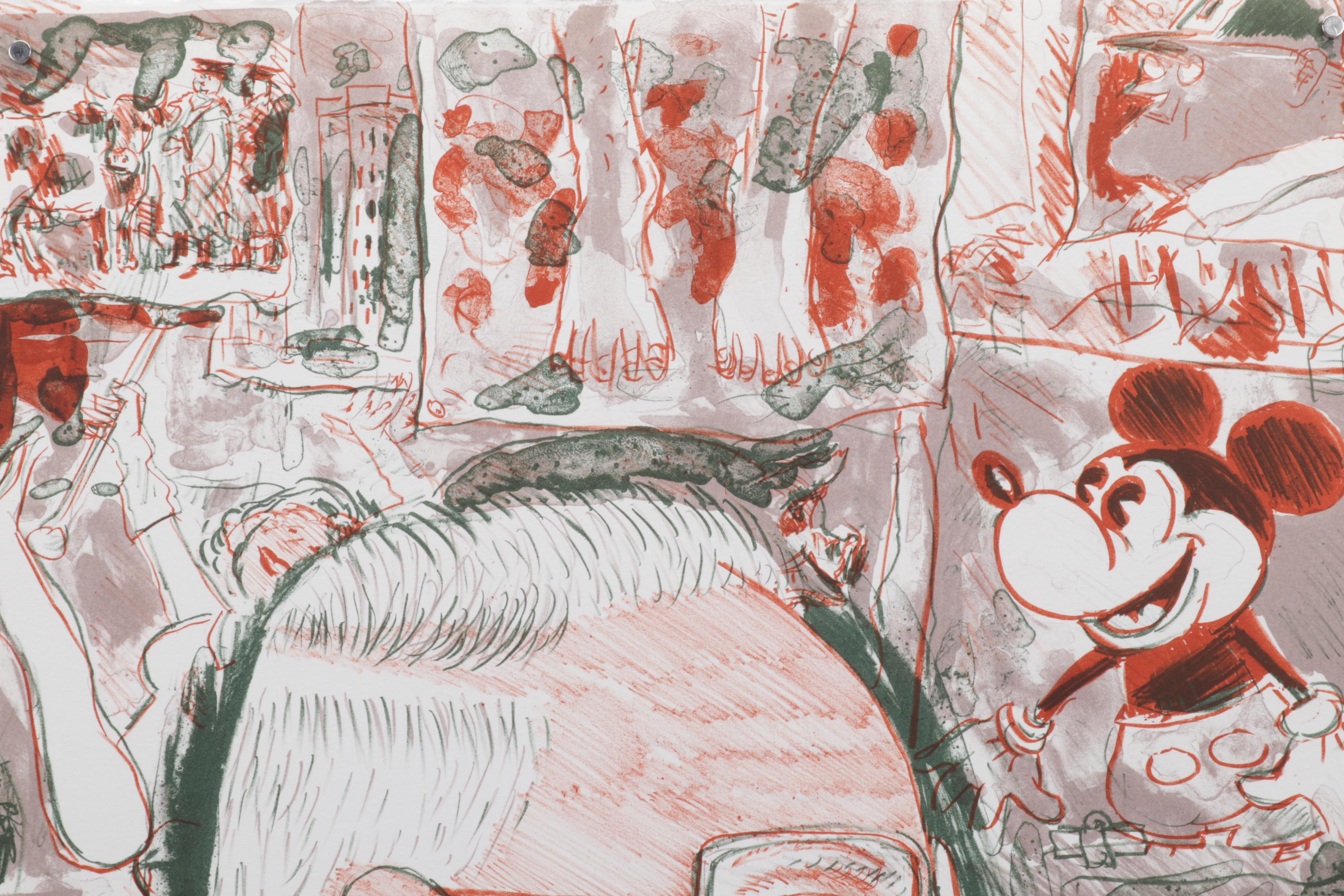 Sidney Chafetz Color Lithograph "Self Portrait," 1987