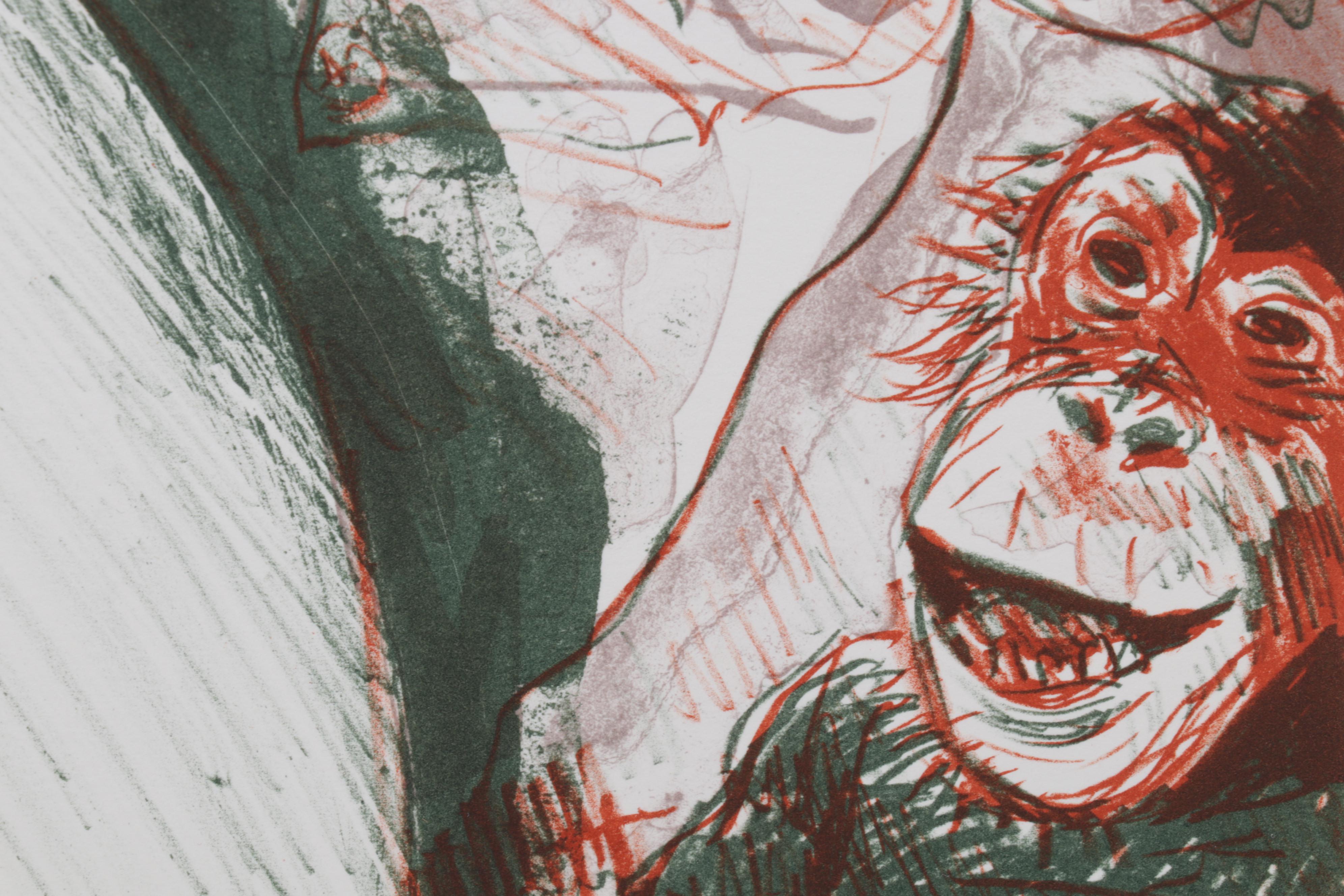 Sidney Chafetz Color Lithograph "Self Portrait," 1987