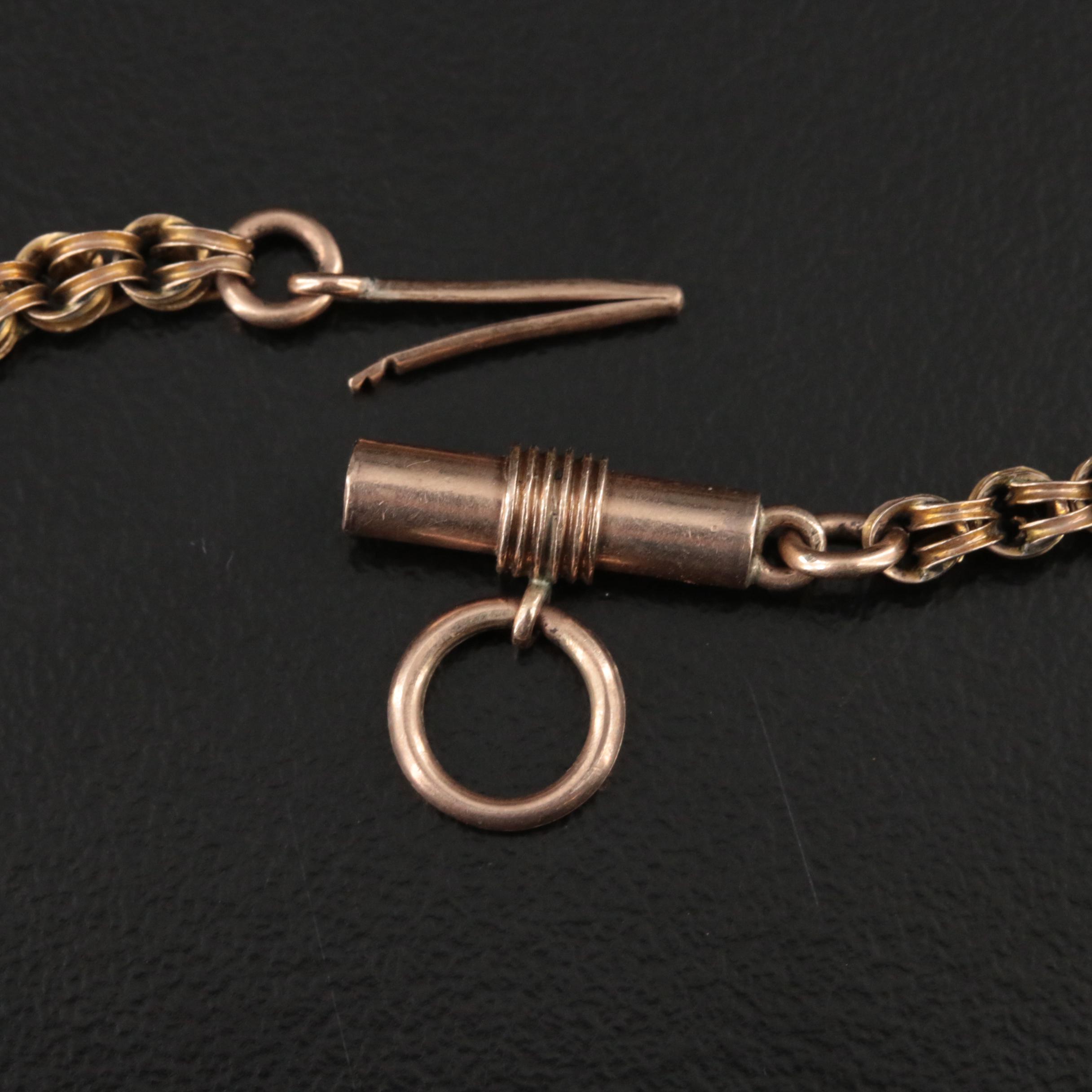 Victorian 10K Enamel and Ivy Patterned Reversible Locket Necklace