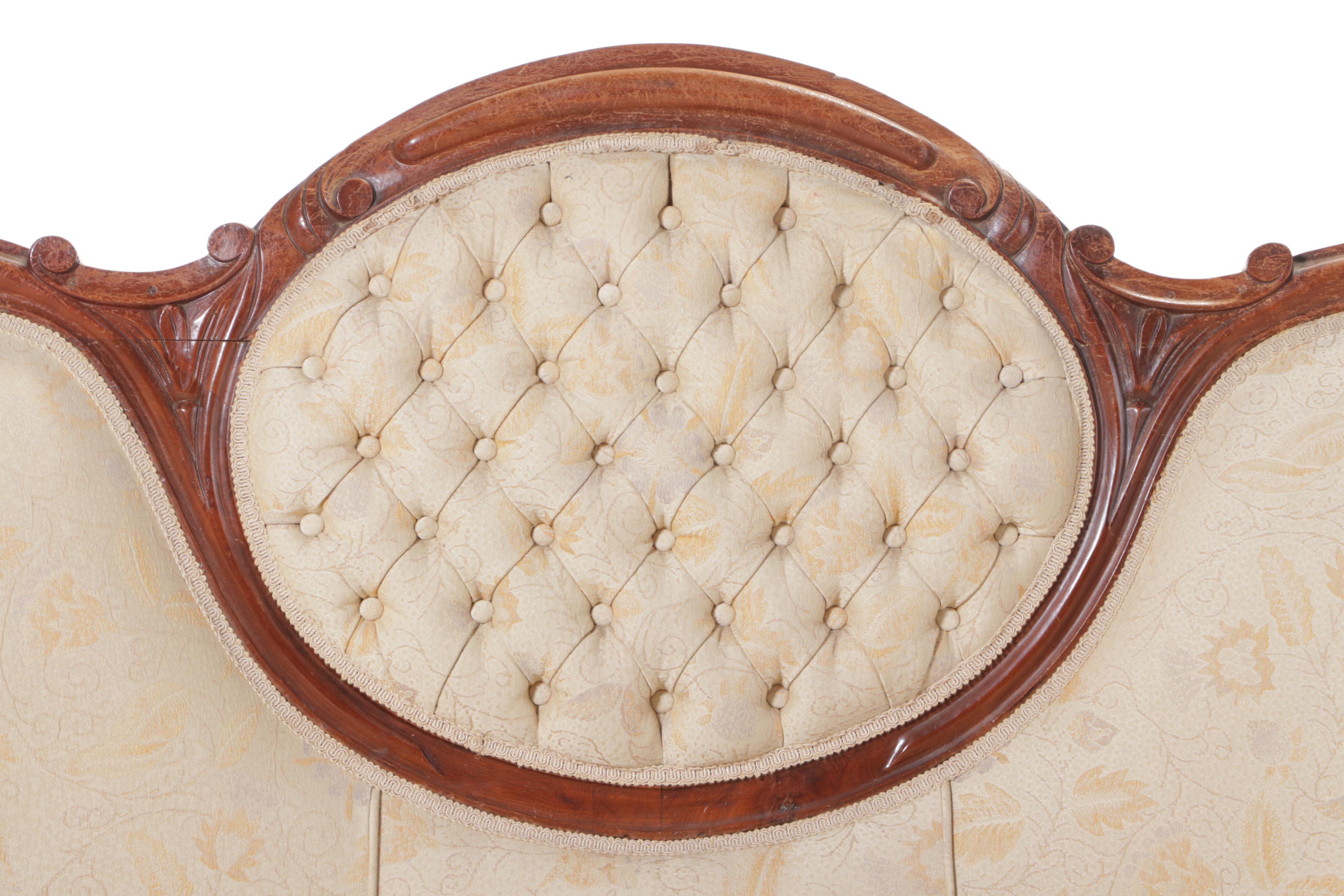 Victorian Rococo Revival Walnut and Upholstered Settee, Late 19th Century