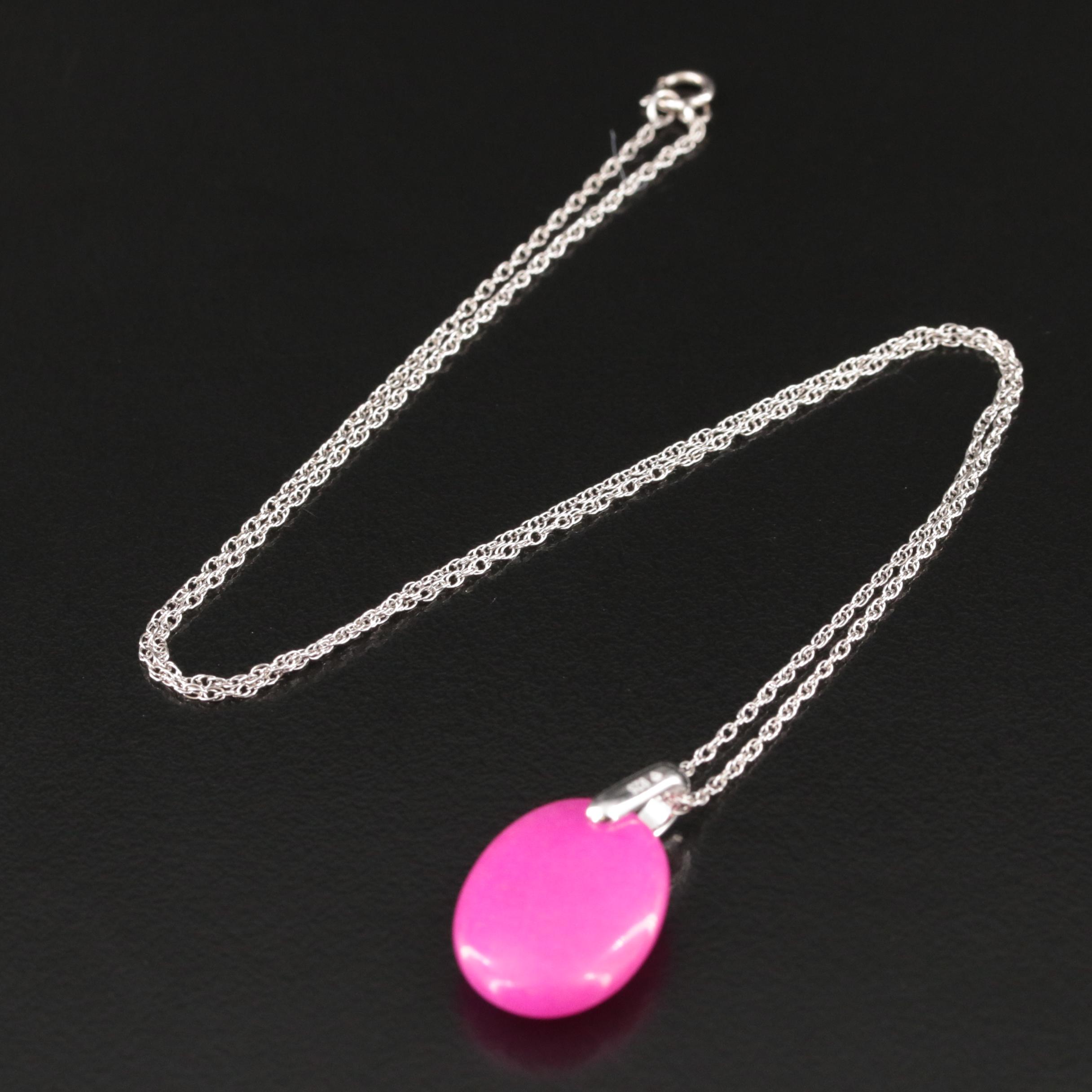 Sterling Quartzite Cross Pendant Necklace