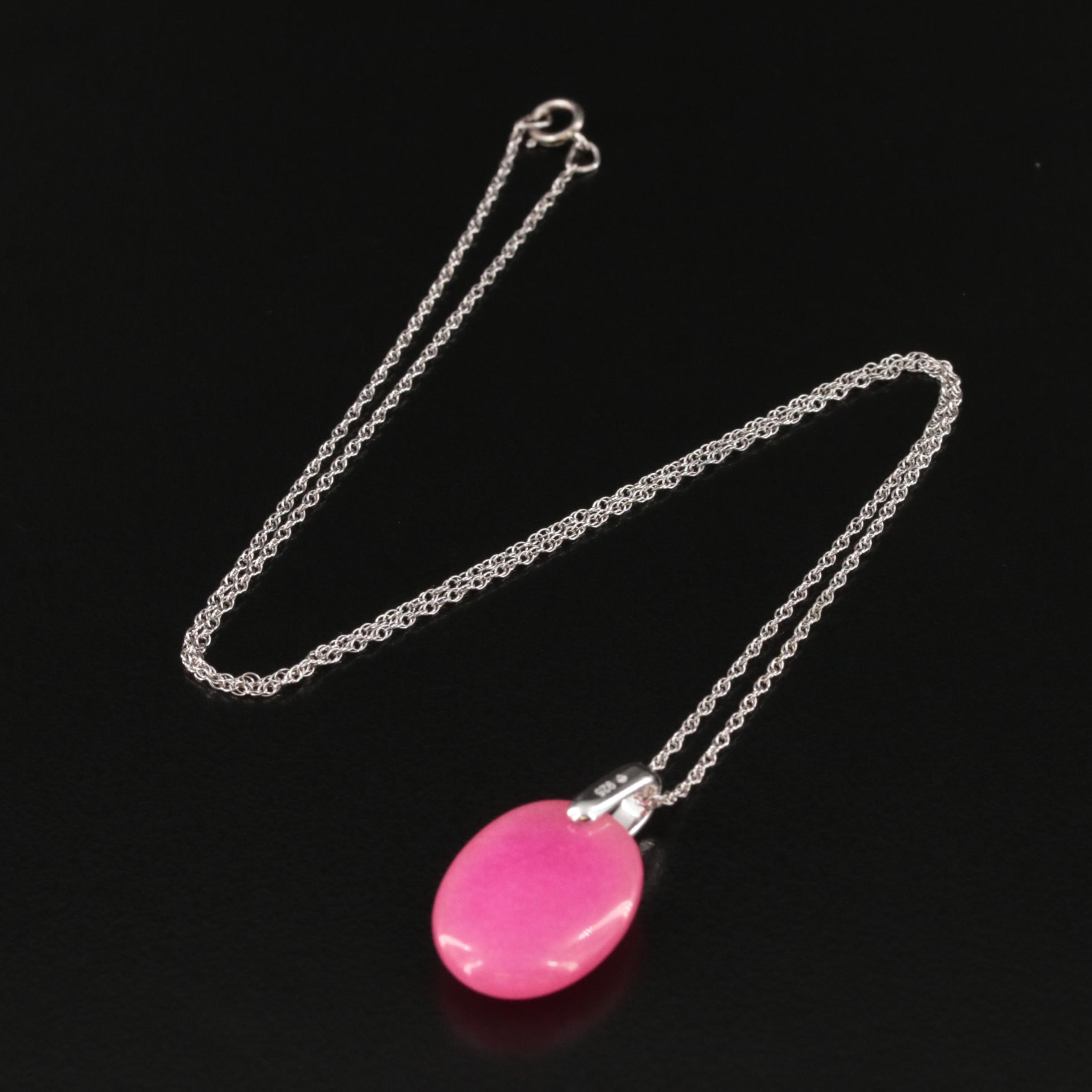 Sterling Quartzite Cross Pendant Necklace