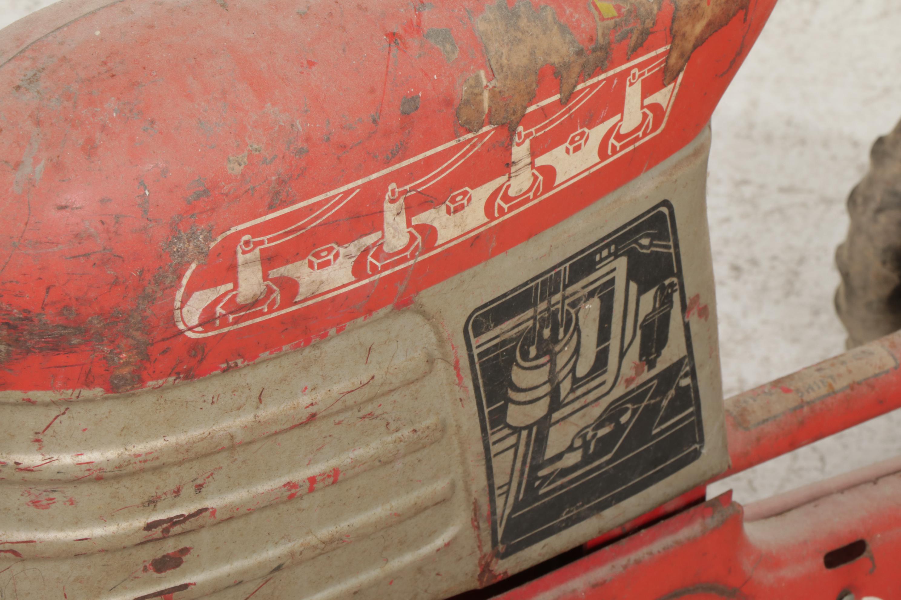 Murray "TRAC" Steel Tractor Pedal Car with Wooden Seat, 1950s