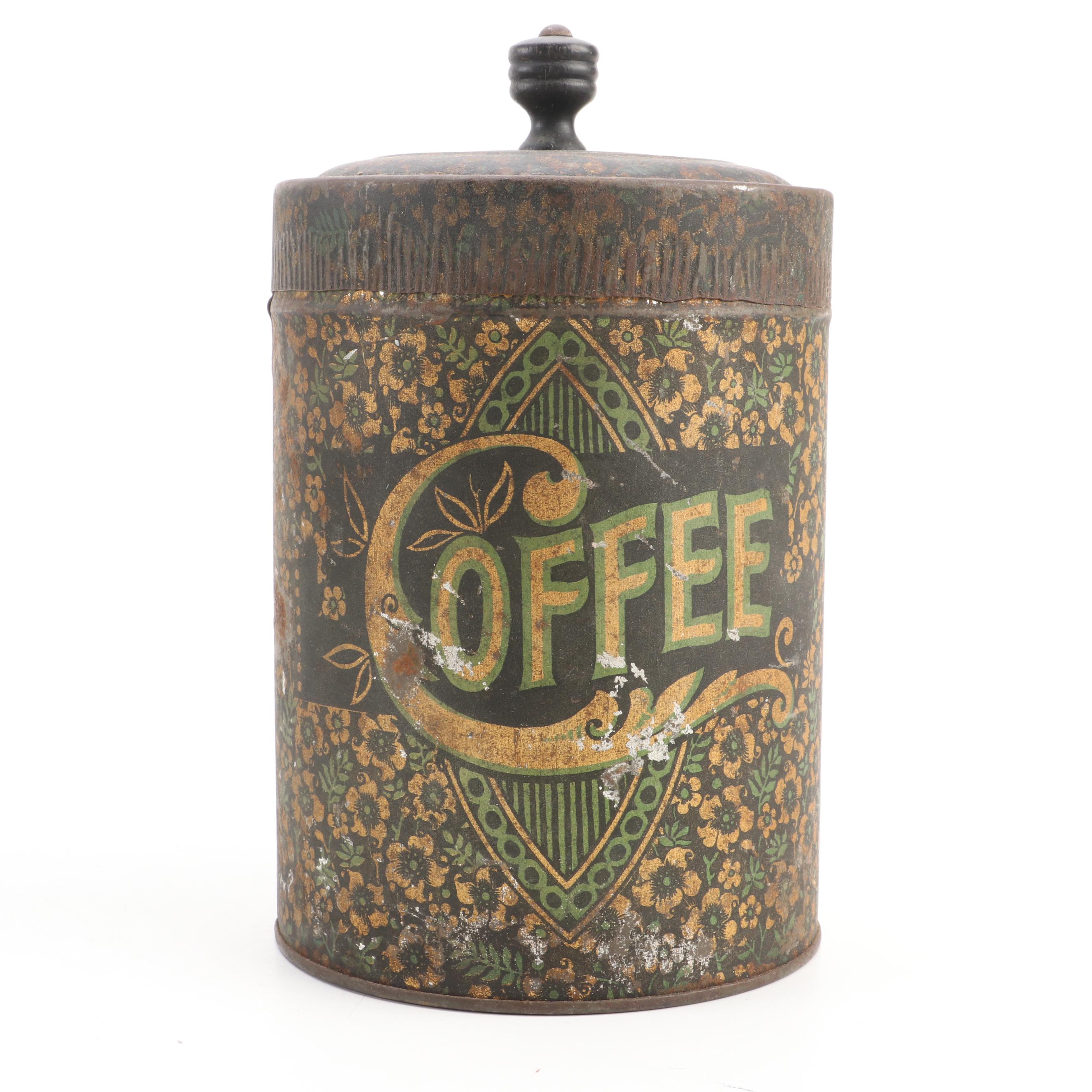 Arcade Cast Iron Lemon Squeezer with Toleware Containers and Other Kitchenware