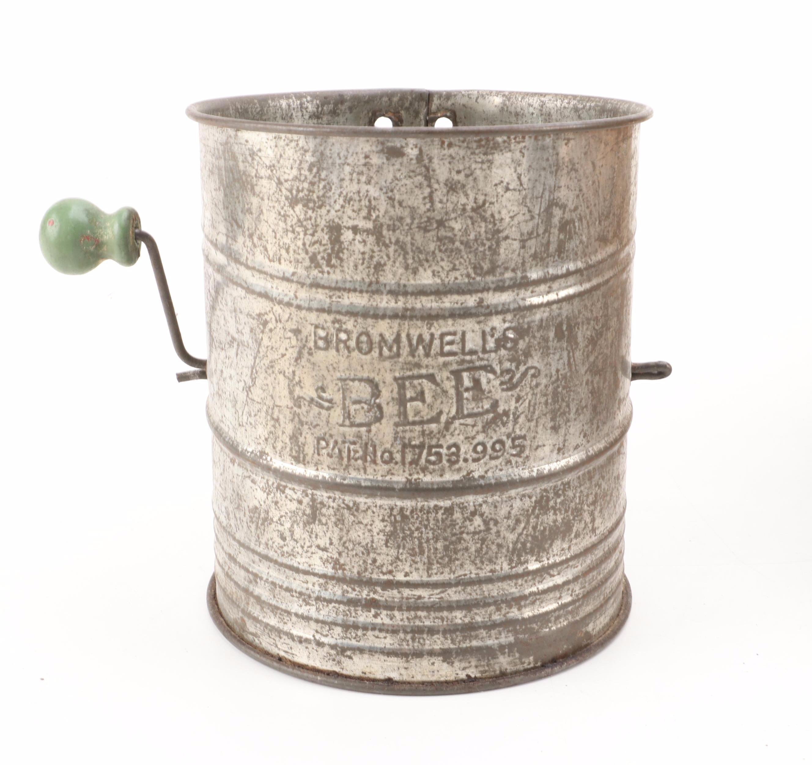 Arcade Cast Iron Lemon Squeezer with Toleware Containers and Other Kitchenware