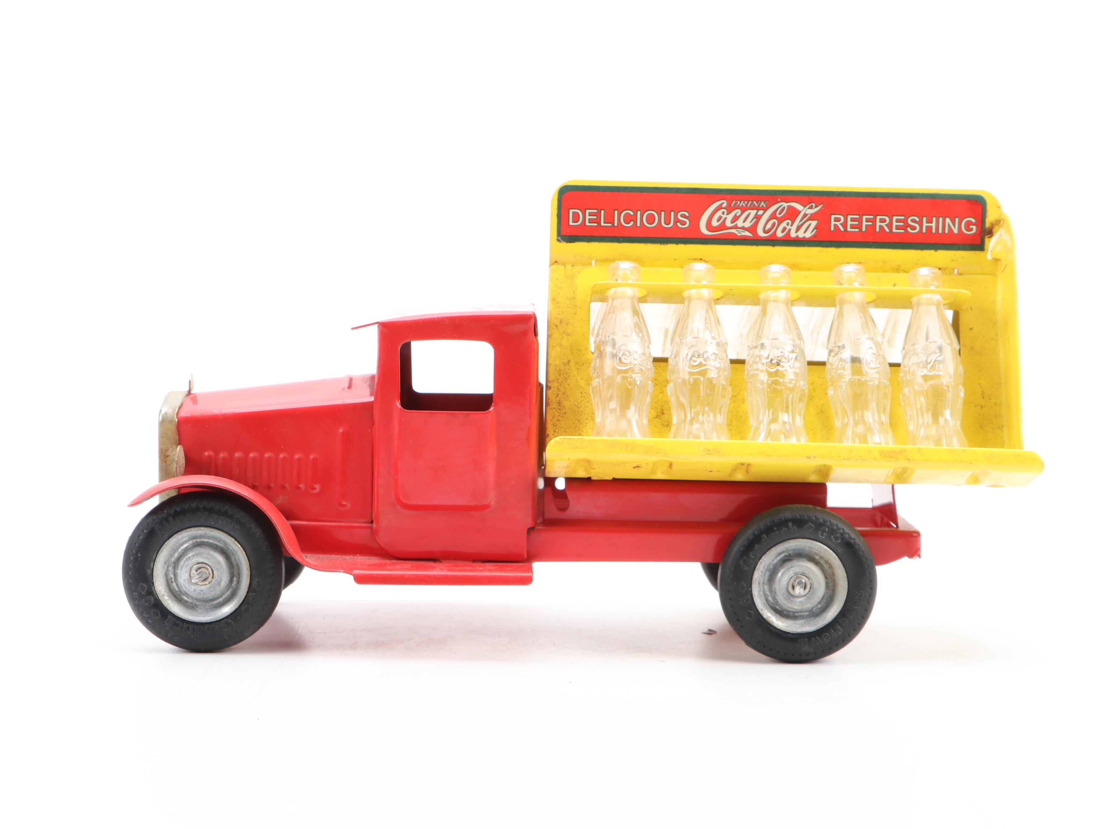 Metalcraft Coca-Cola with Buddy "L" Supermarket Toy Delivery Trucks, Mid-20th C.