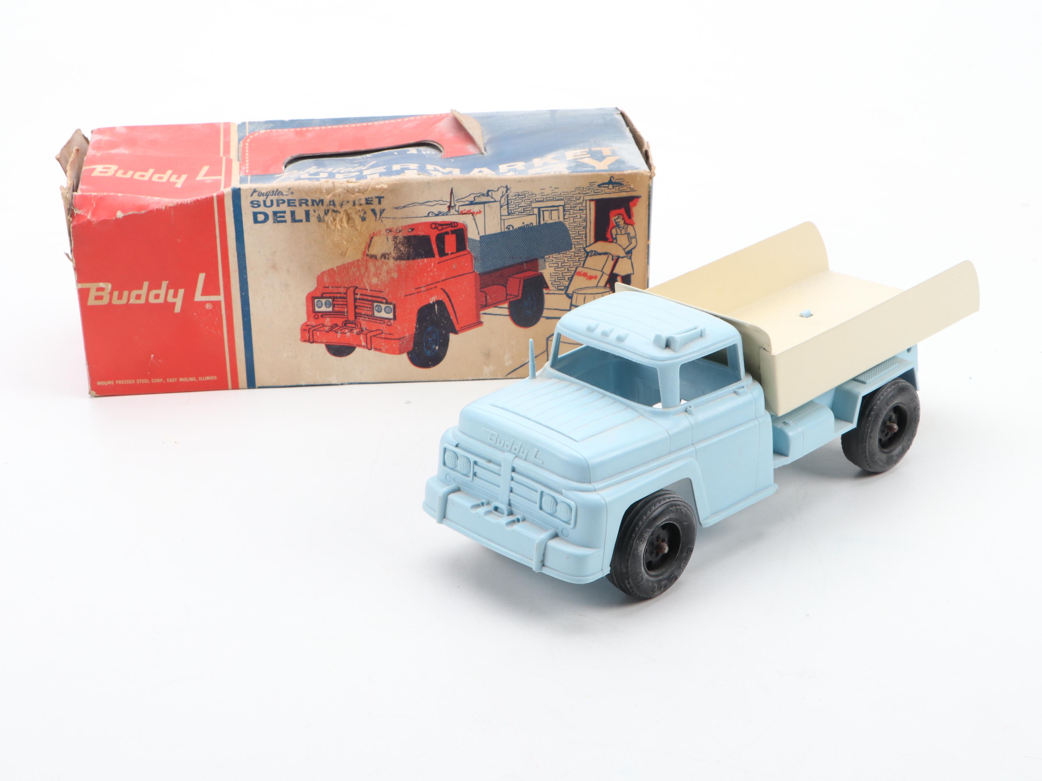 Metalcraft Coca-Cola with Buddy "L" Supermarket Toy Delivery Trucks, Mid-20th C.