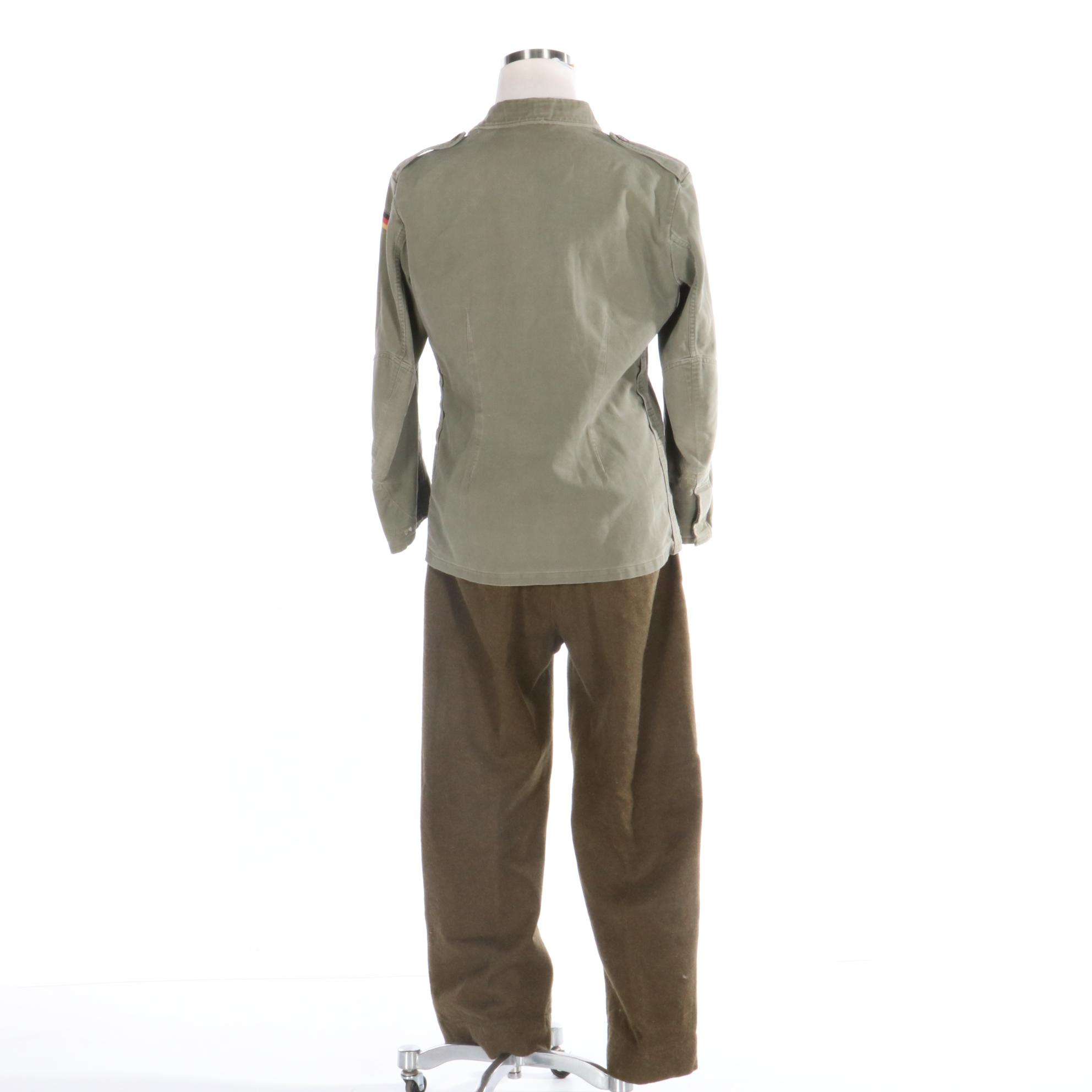 German Army Moleskin Shirt Jacket and Cold Weather Pleated Uniform Trousers