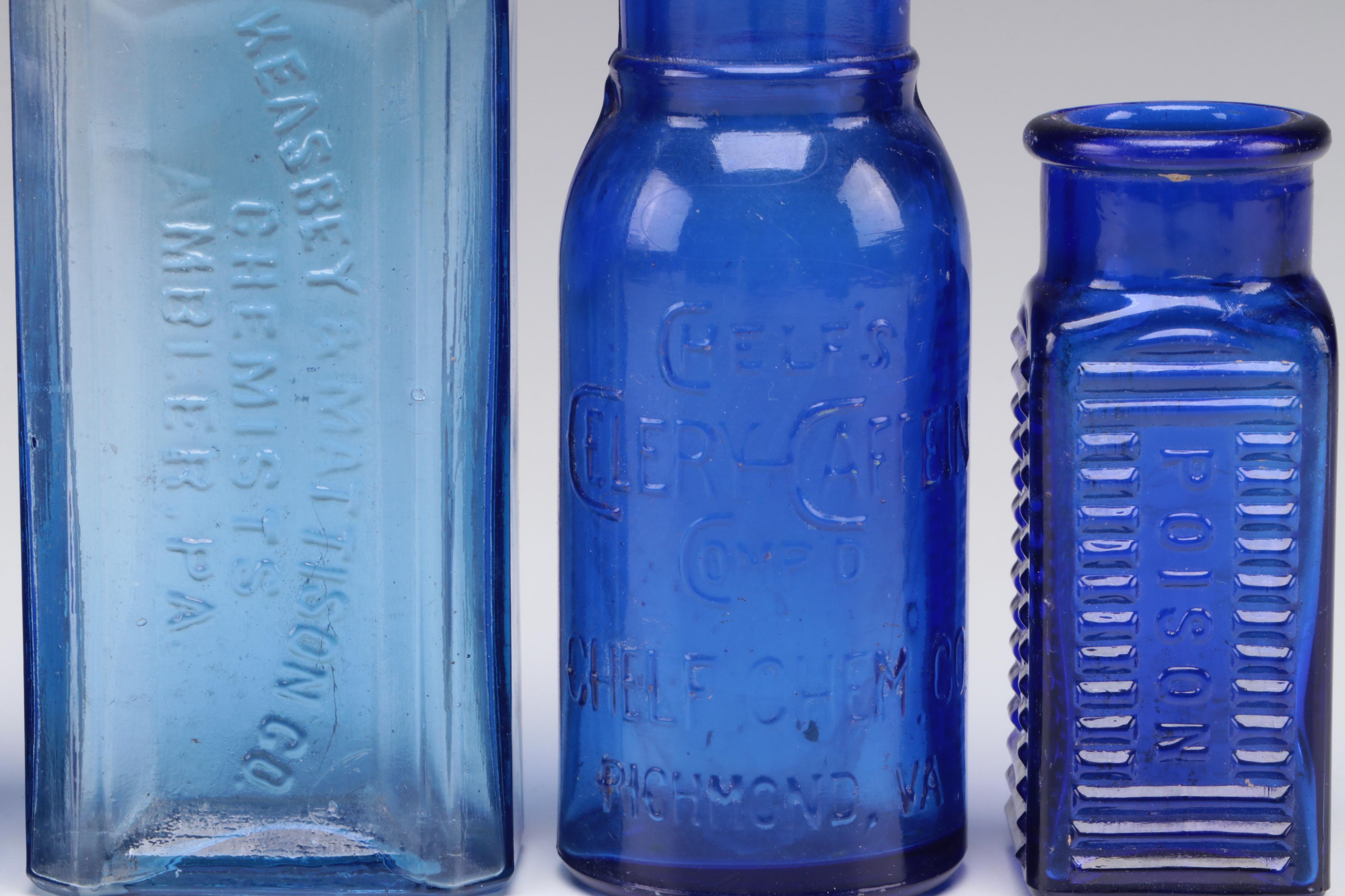 Keasbey & Mattison, Chelf Chemical and Other Cobalt Glass Bottles