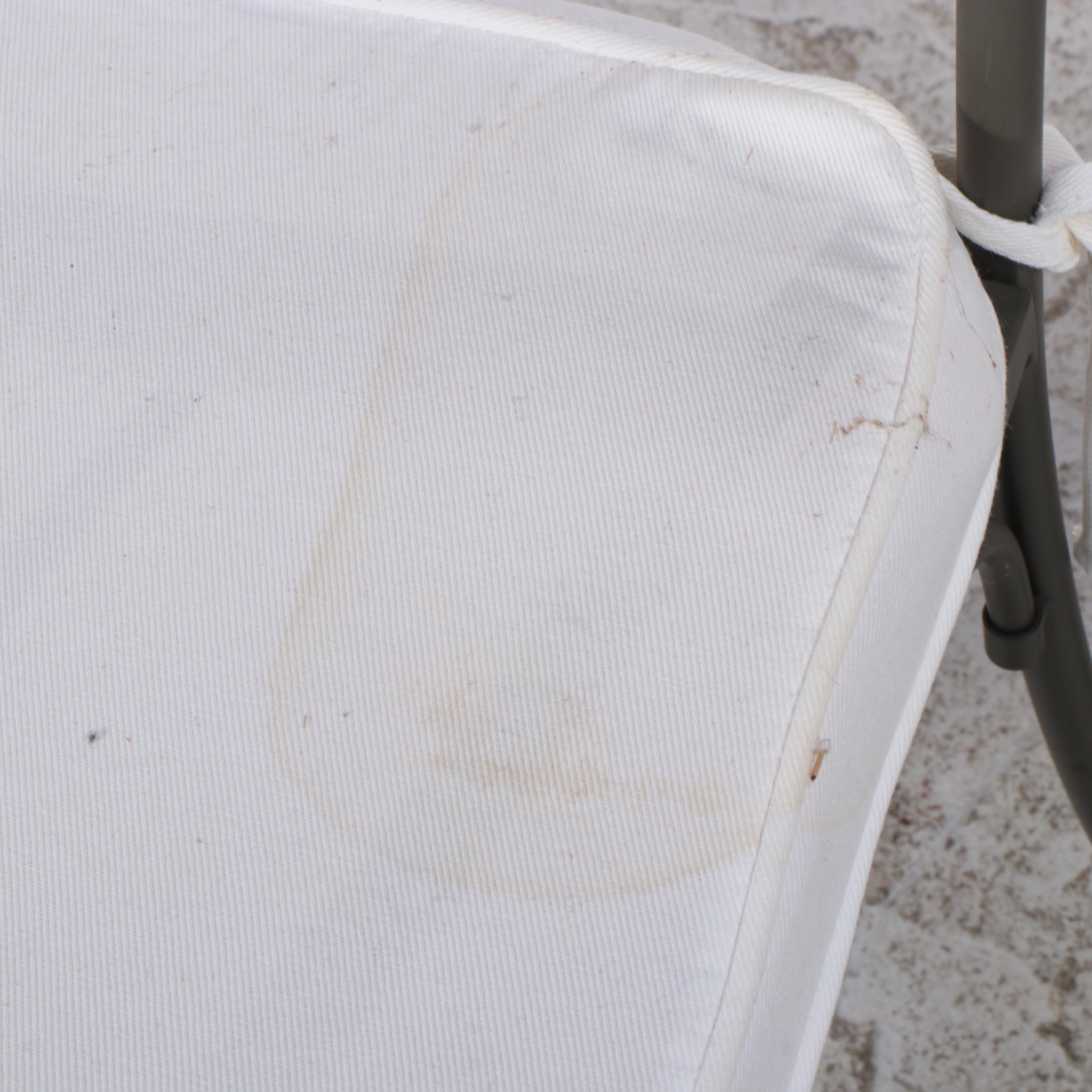 Four IKEA Oleby Metal Dining Chairs with Glass-Top Metal Table