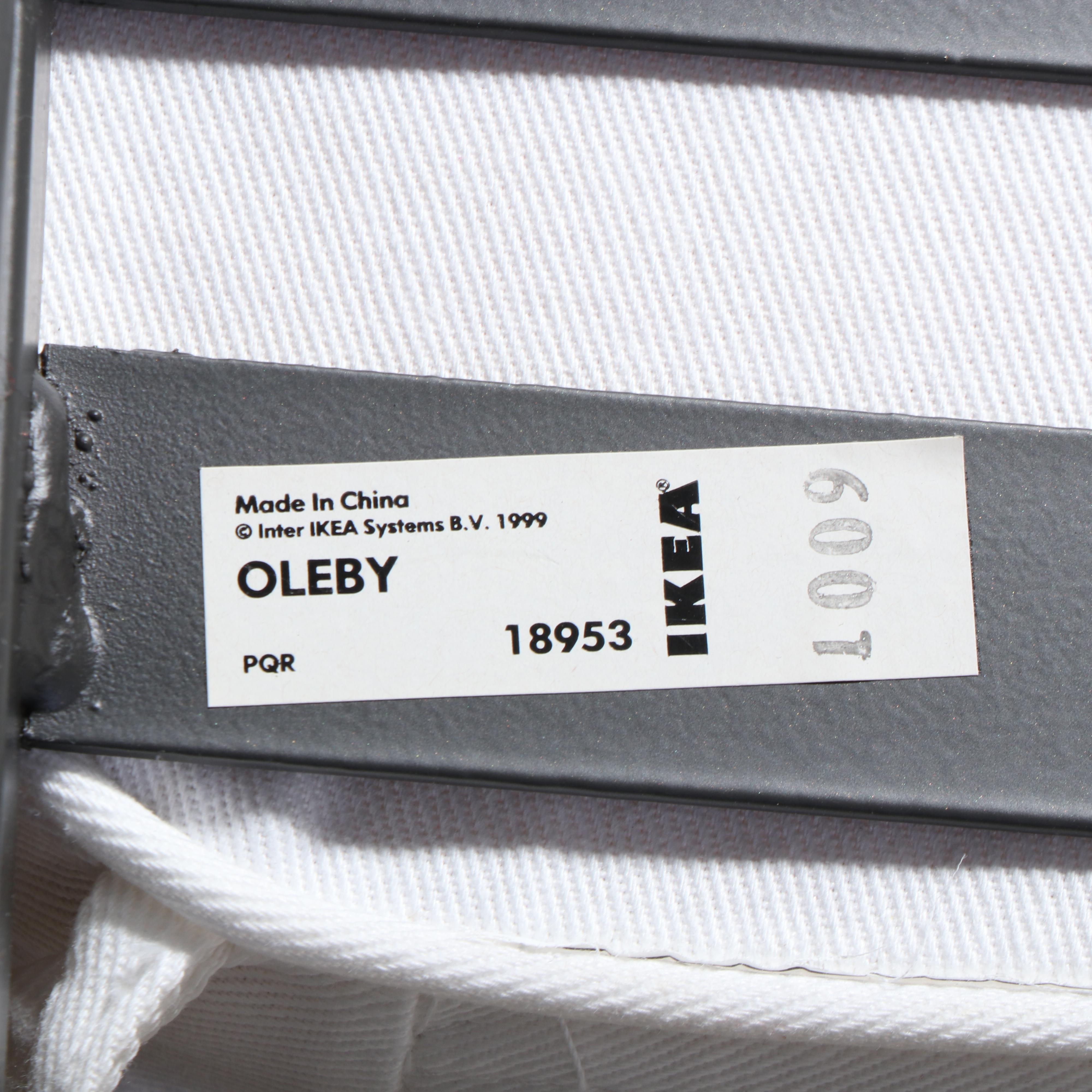 Four IKEA Oleby Metal Dining Chairs with Glass-Top Metal Table