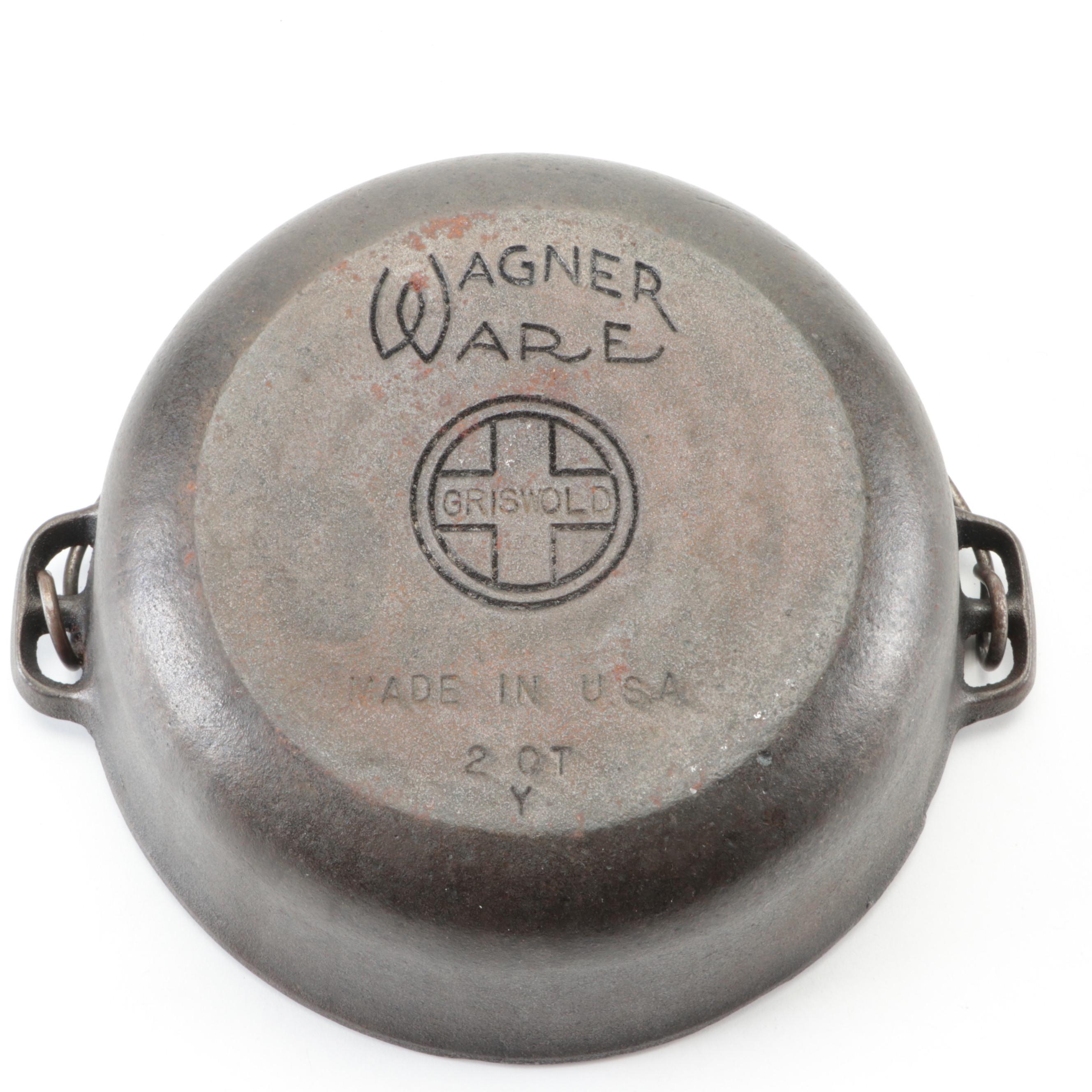 Griswold Wagner Ware Cast Iron Pot With John Wright Tea Kettle