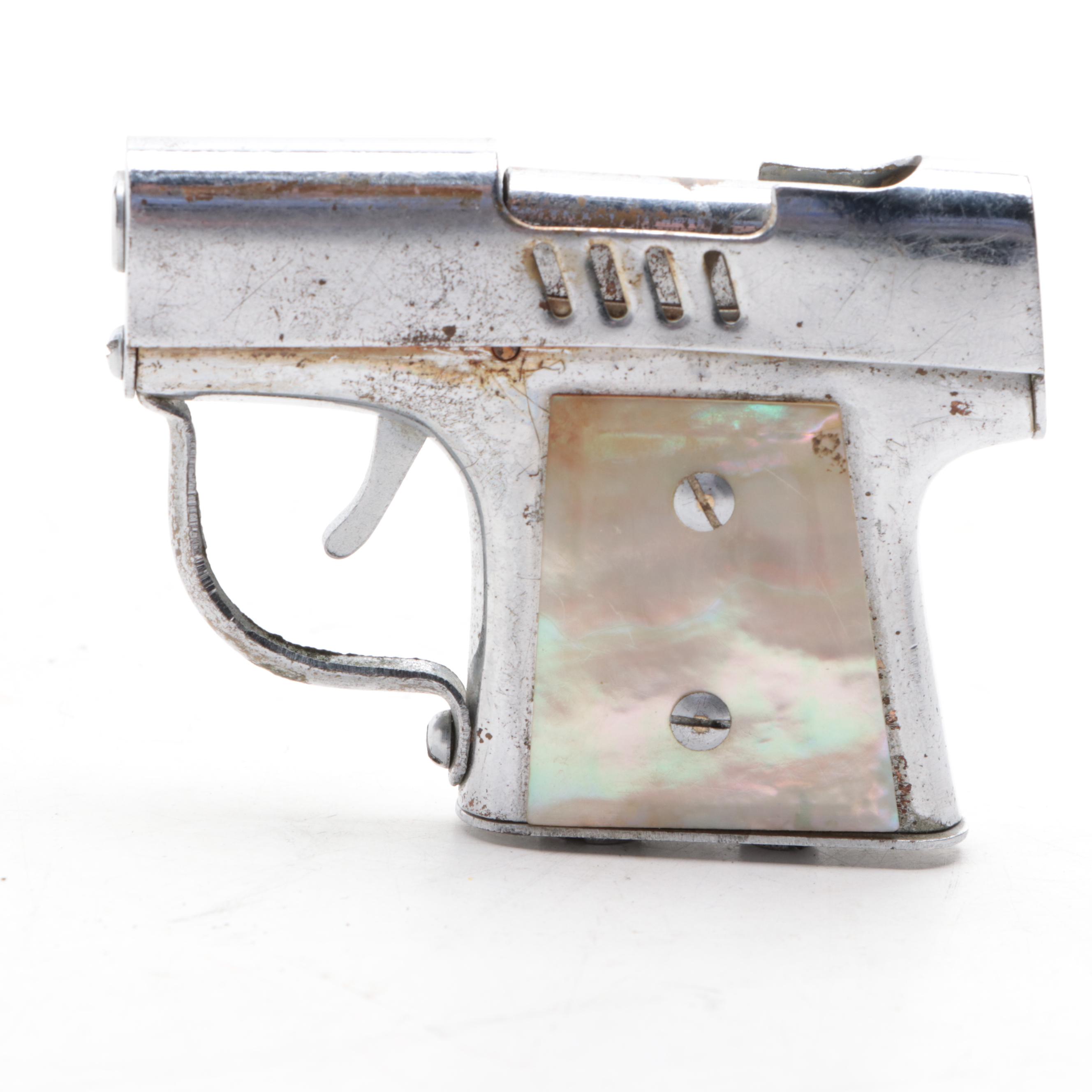 Dunhill Chrome Airplane Table Lighter with Other Novelty Lighter and Cigar Case