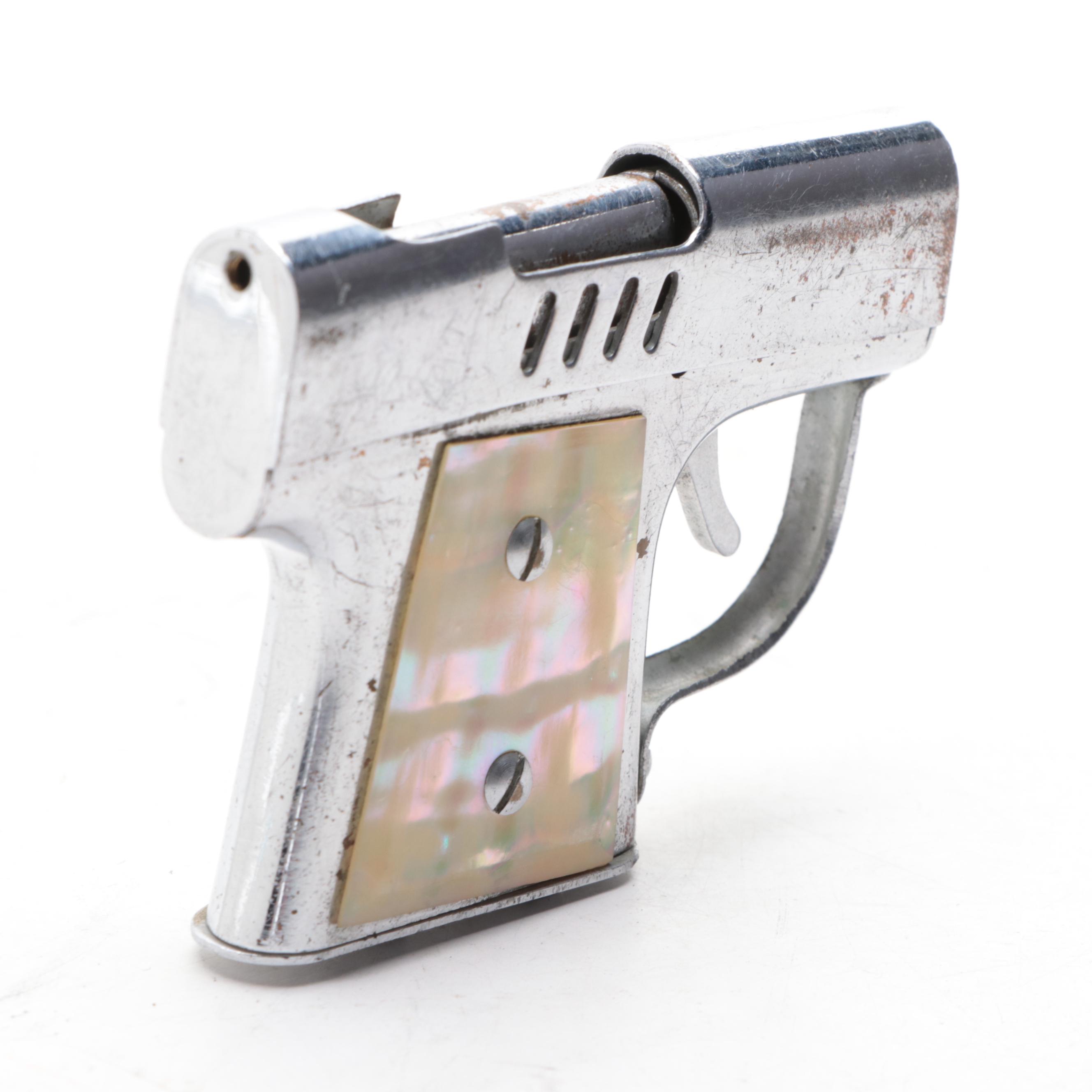 Dunhill Chrome Airplane Table Lighter with Other Novelty Lighter and Cigar Case