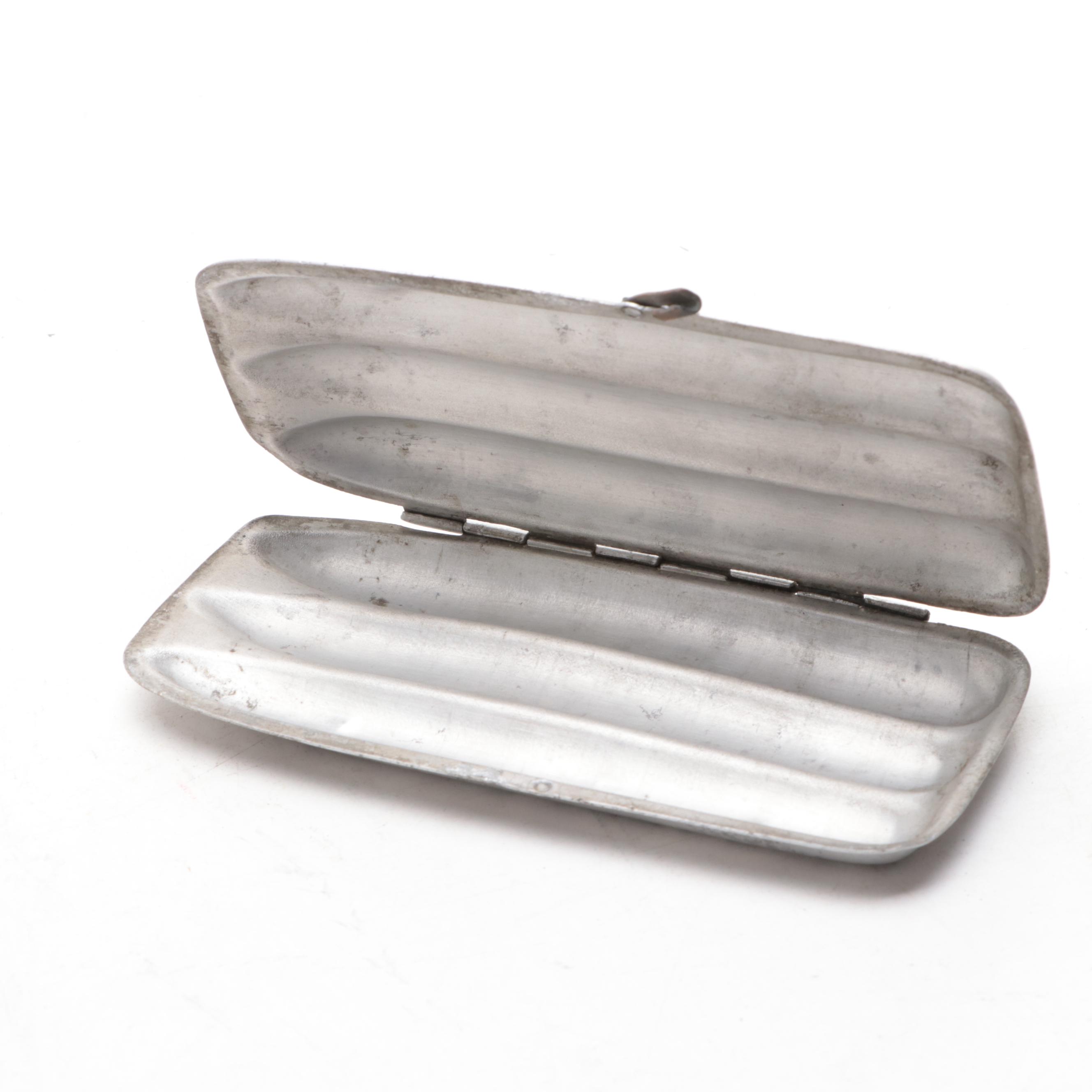 Dunhill Chrome Airplane Table Lighter with Other Novelty Lighter and Cigar Case