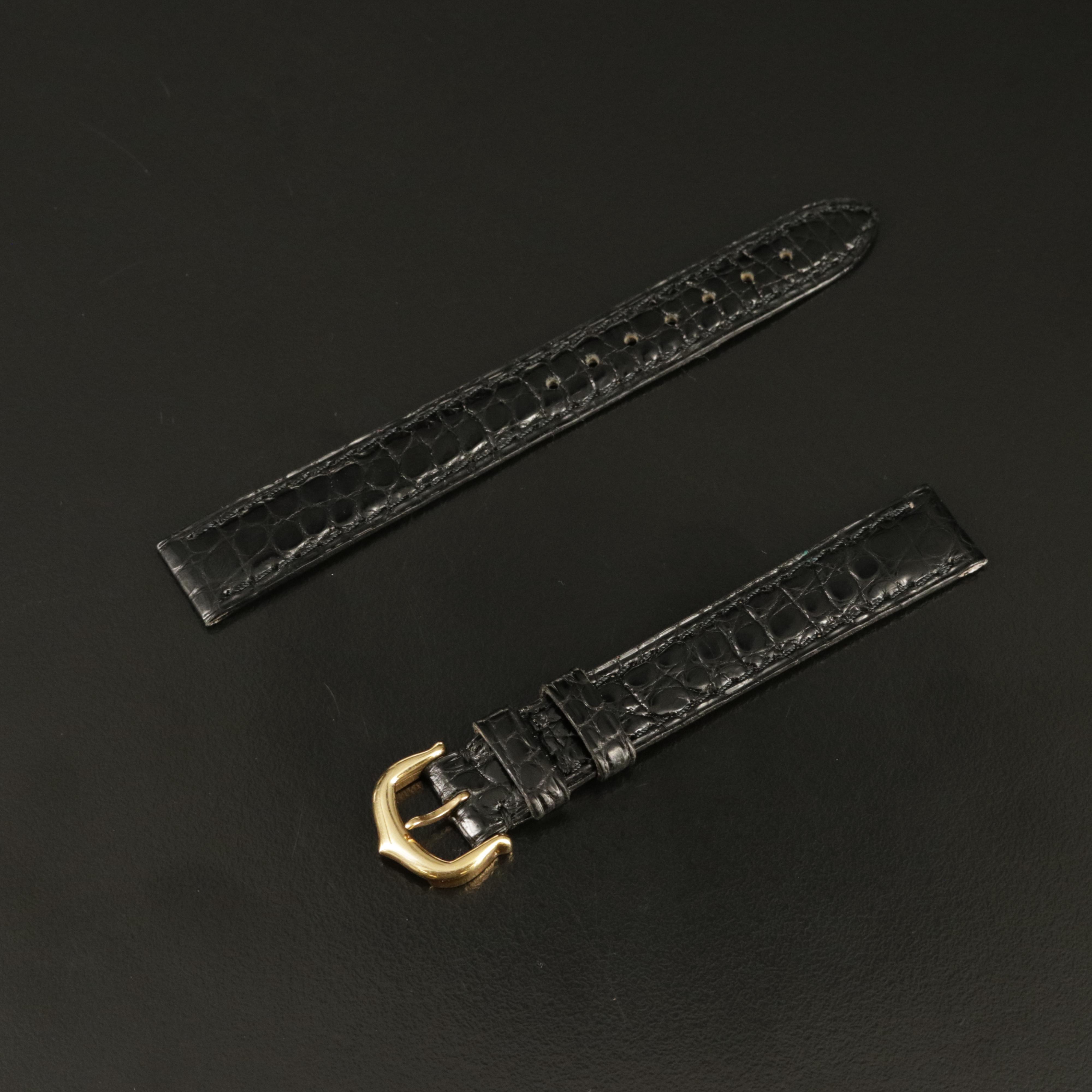 Cartier Pin Buckle Watch Strap in 18K and Leather