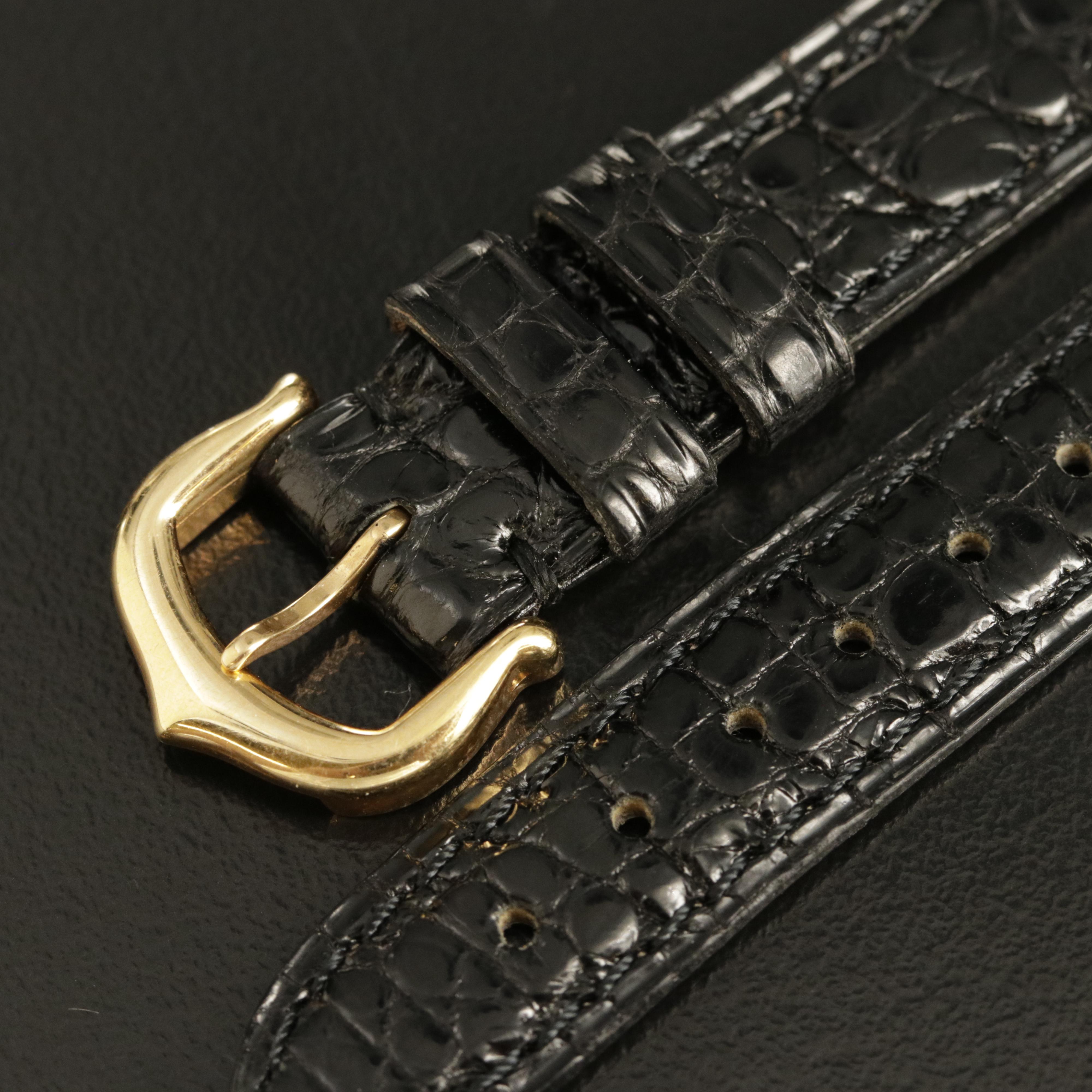 Cartier Pin Buckle Watch Strap in 18K and Leather
