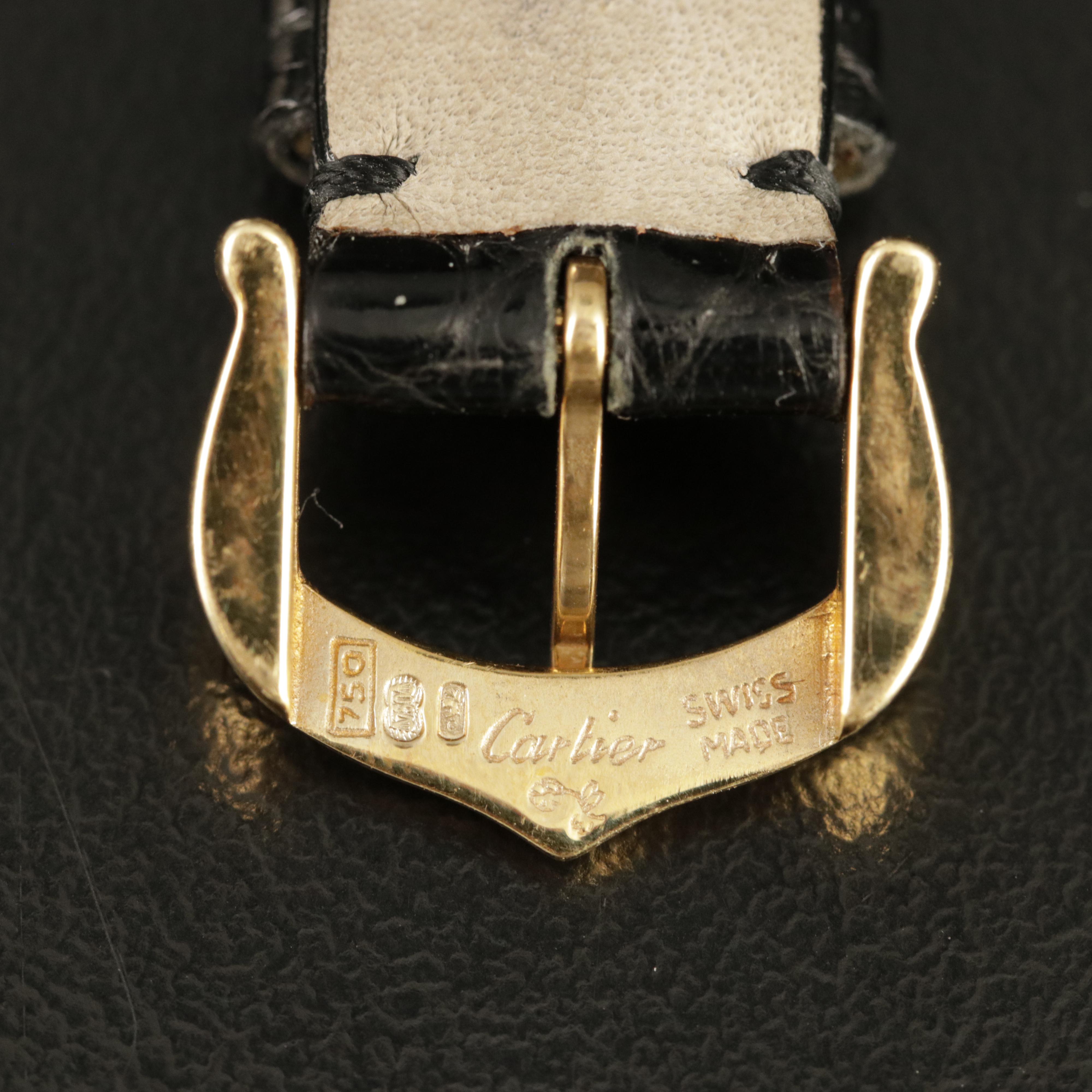 Cartier Pin Buckle Watch Strap in 18K and Leather