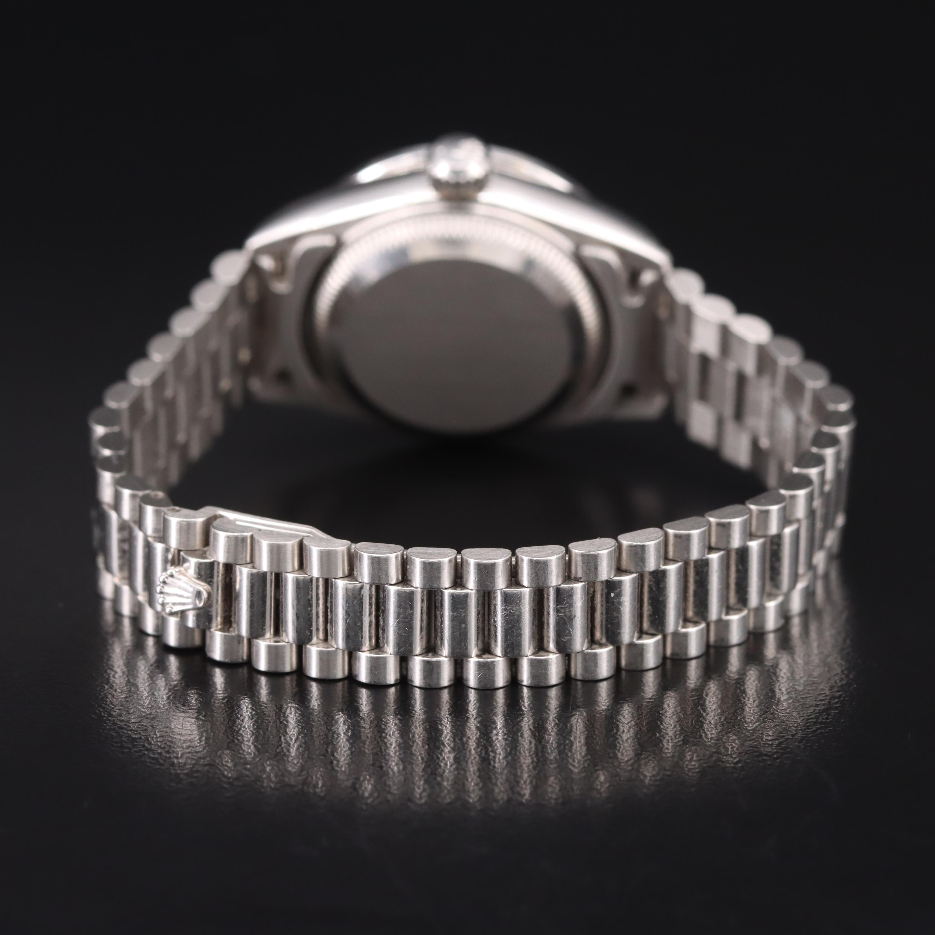 1995 Rolex Platinum Factory Diamond Dial and Custom Bezel Datejust Watch