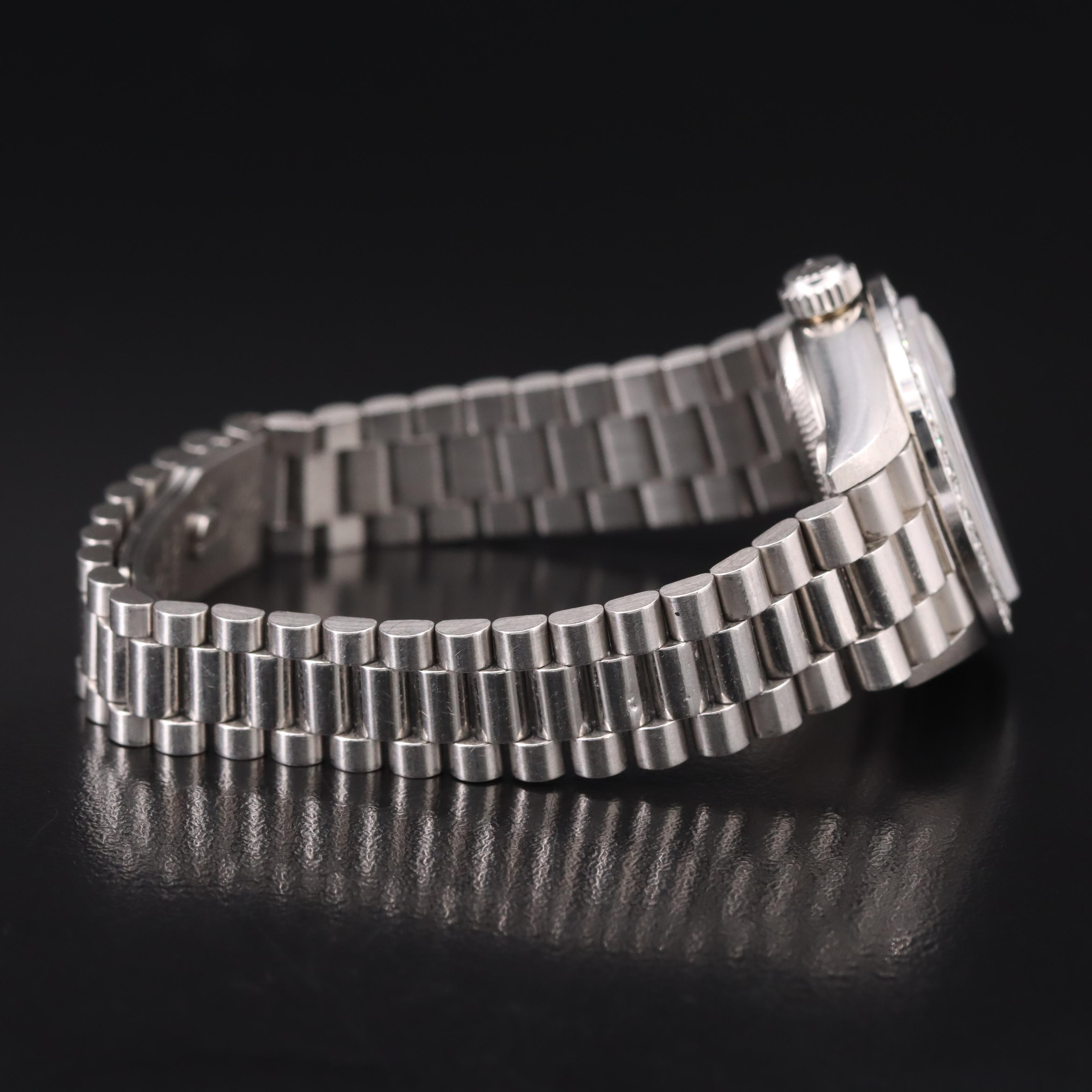 1995 Rolex Platinum Factory Diamond Dial and Custom Bezel Datejust Watch