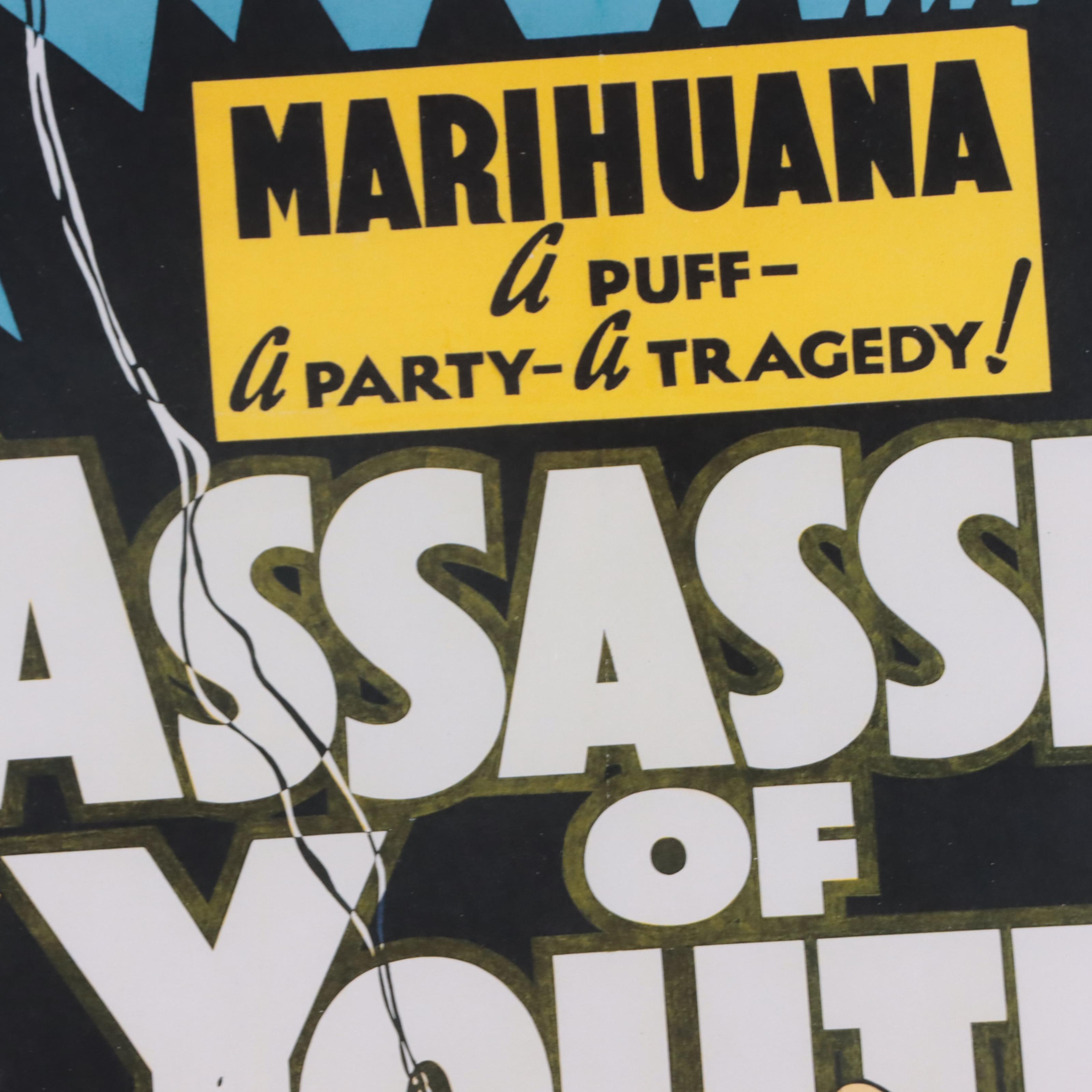 Offset Lithograph of Cannabis Propaganda Poster "Assassin of Youth"