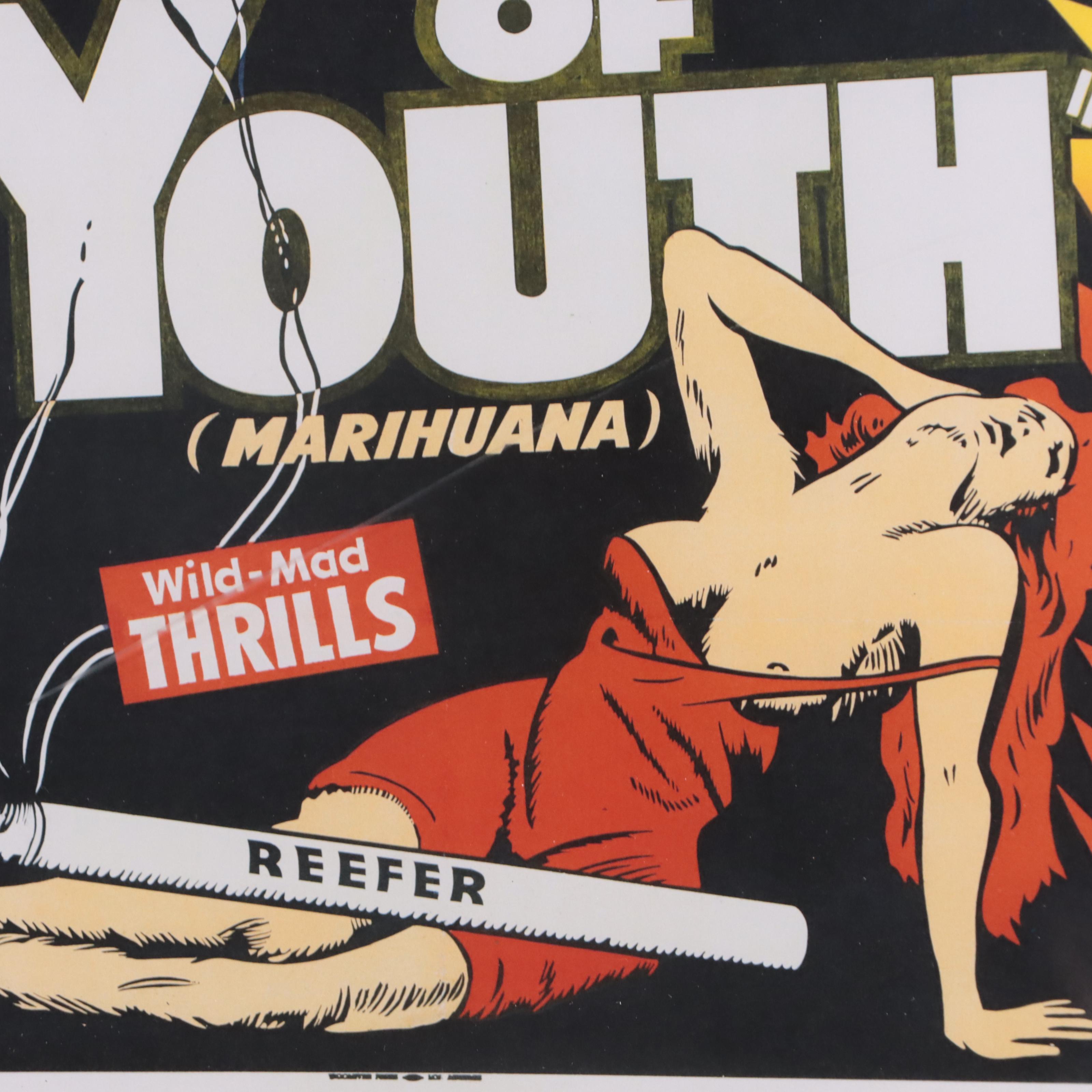 Offset Lithograph of Cannabis Propaganda Poster "Assassin of Youth"