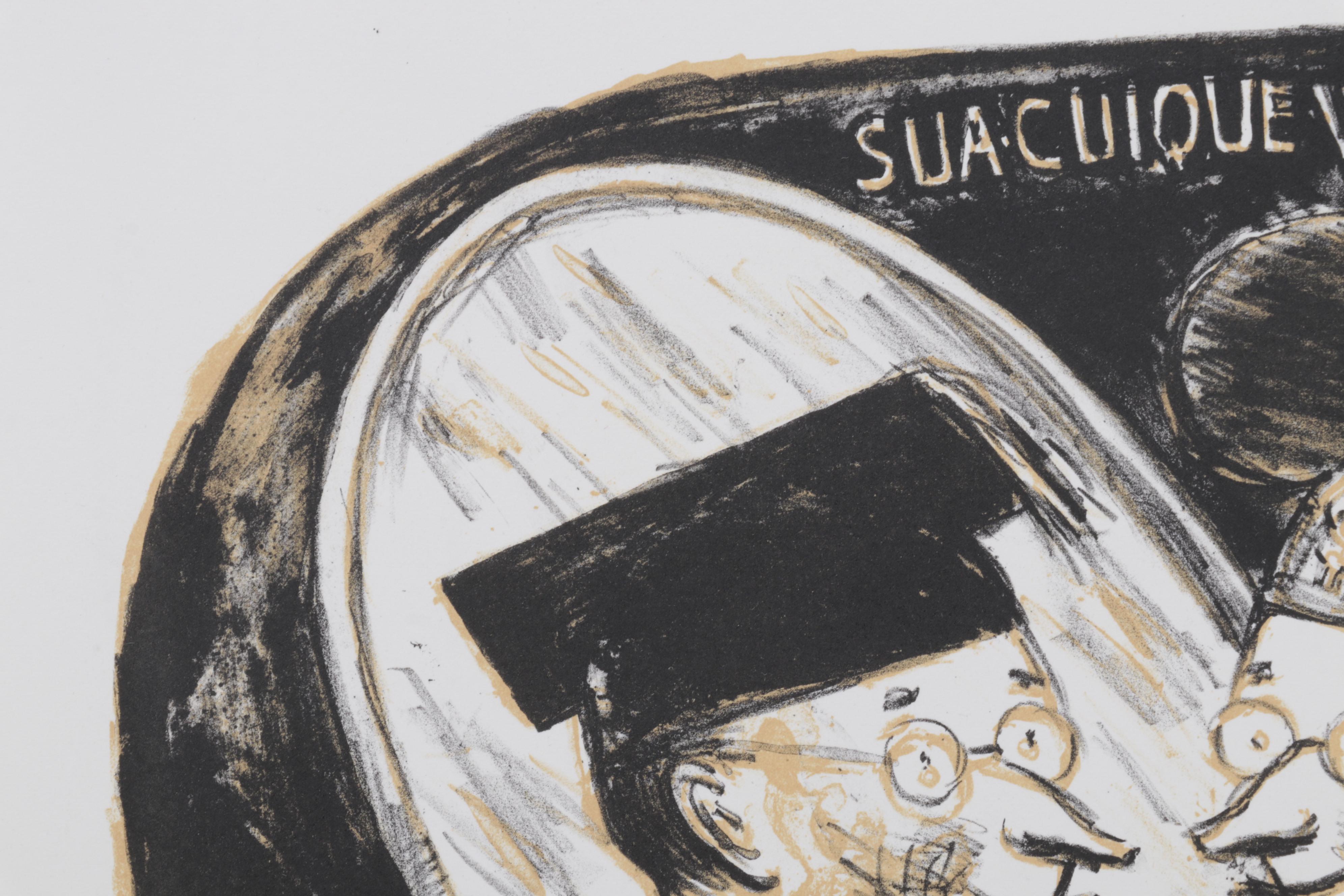 Sidney Chafetz Color Lithograph "Mirror Image," 1996