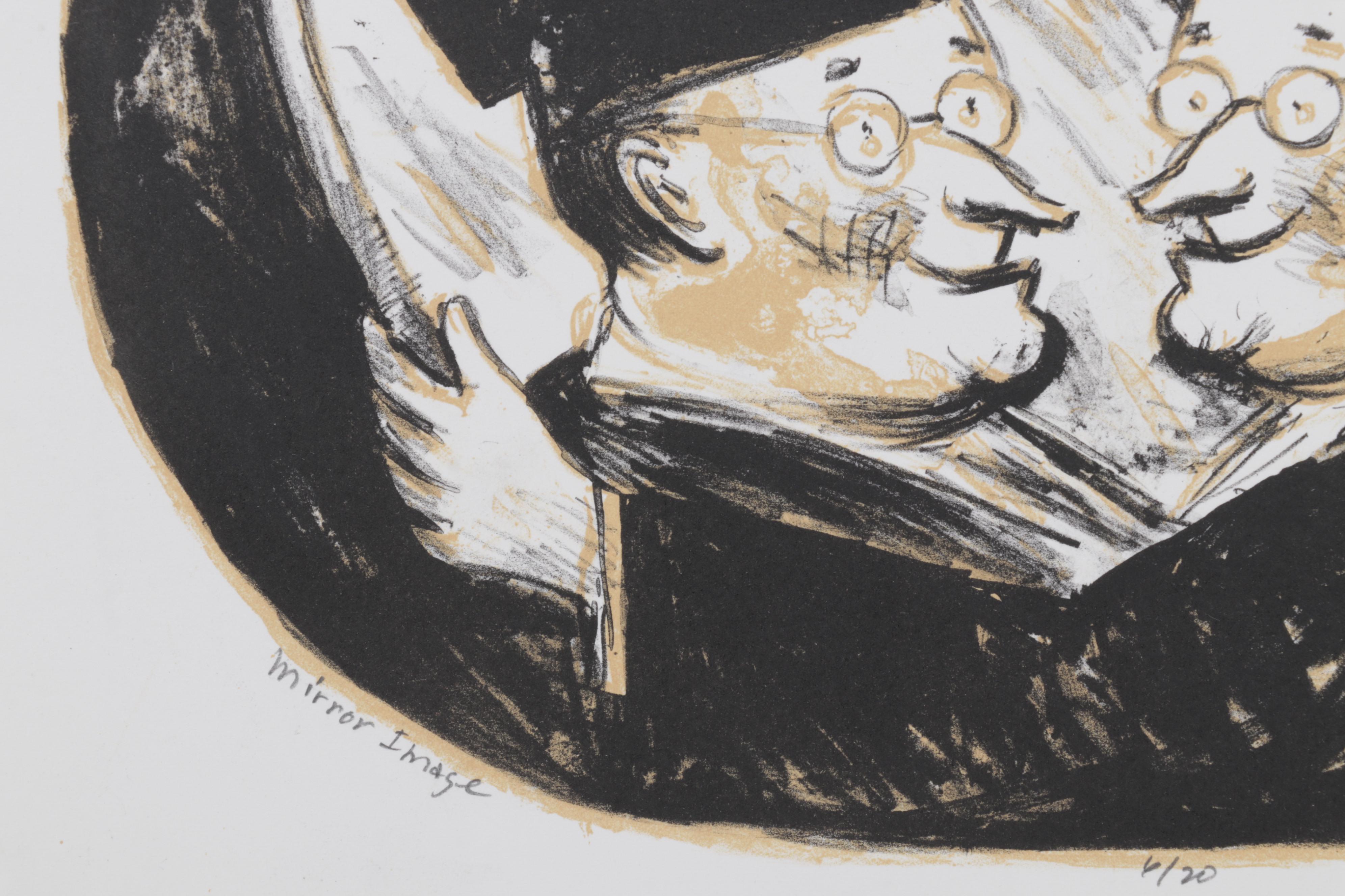 Sidney Chafetz Color Lithograph "Mirror Image," 1996