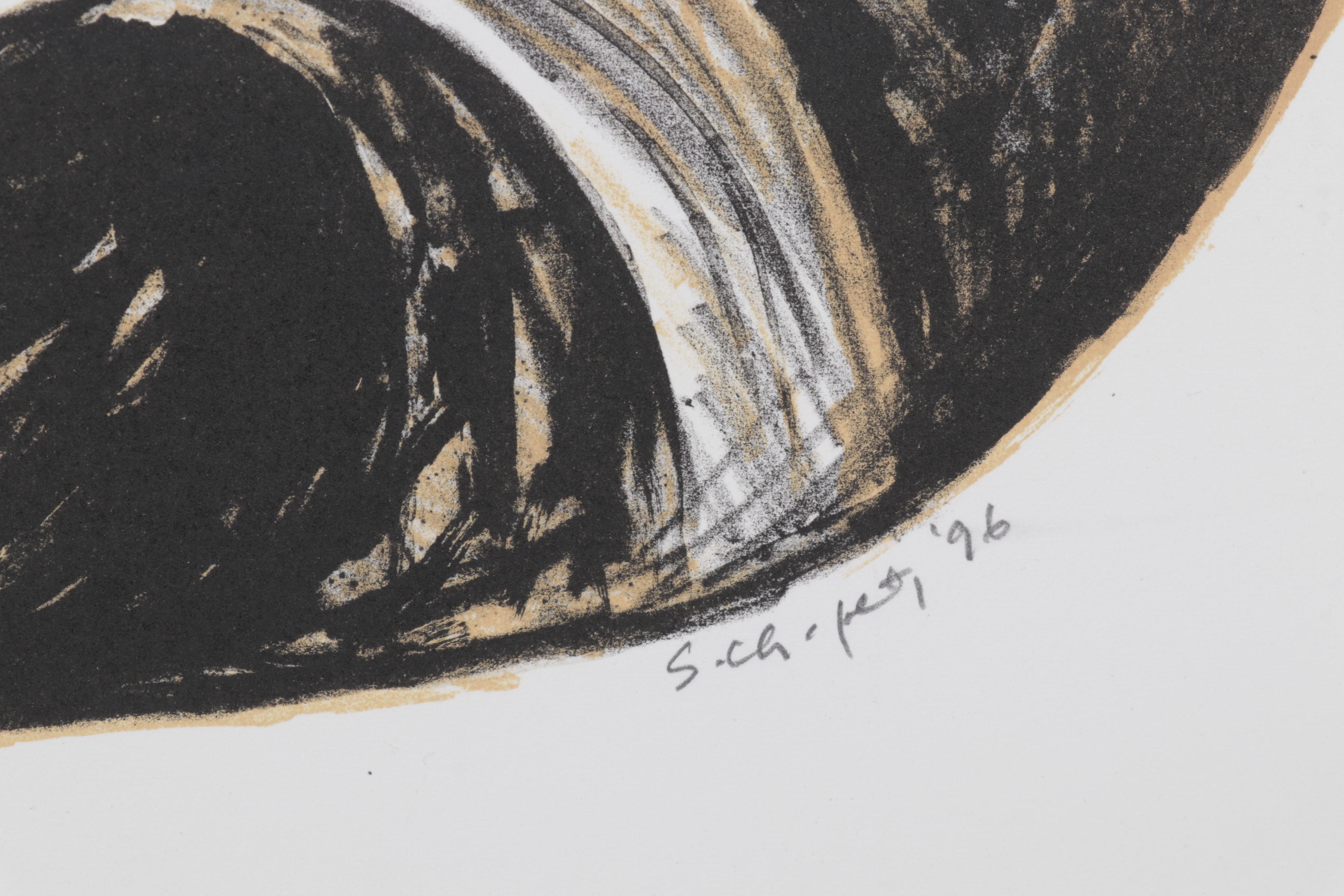 Sidney Chafetz Color Lithograph "Mirror Image," 1996