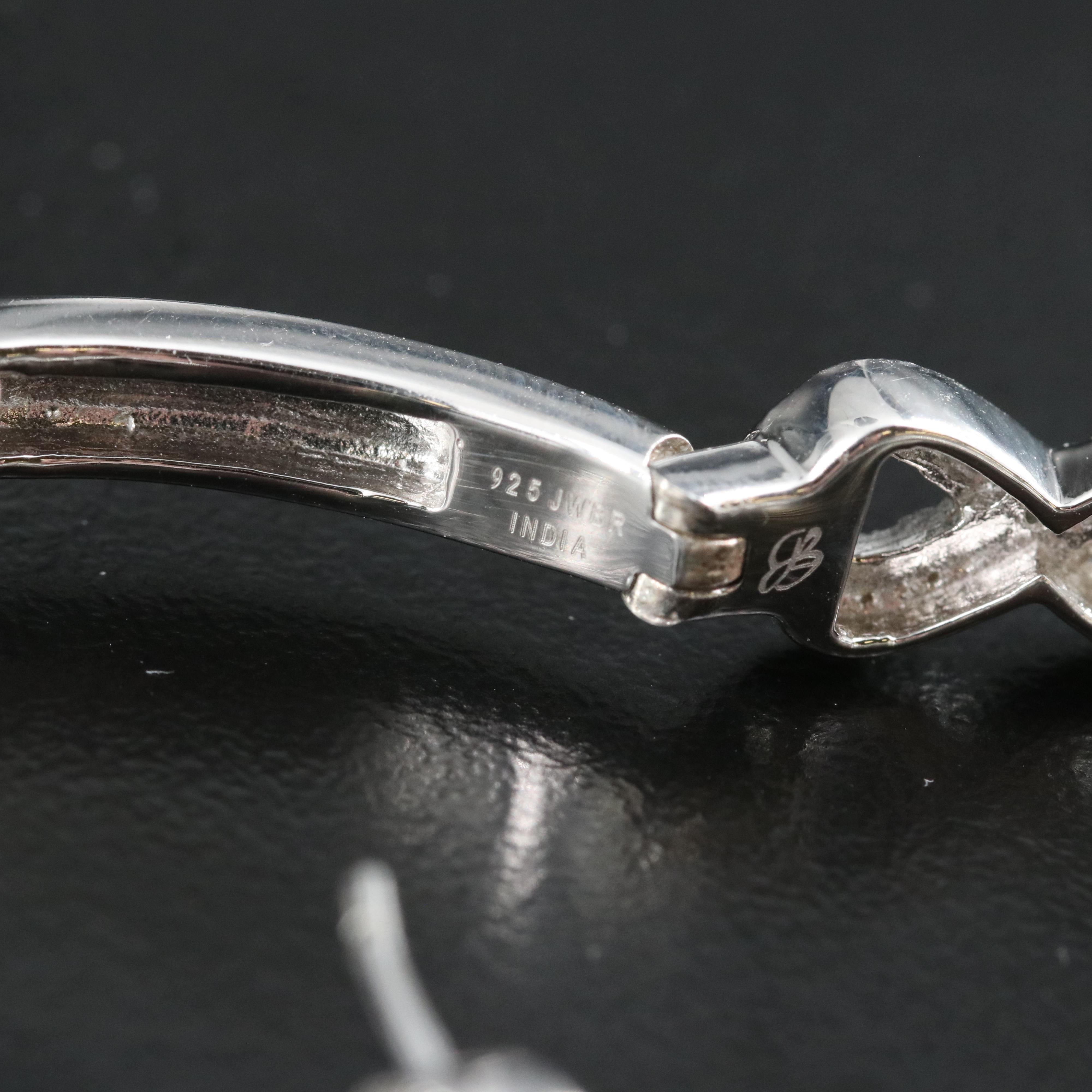 Sterling Diamond Infinity Hoop Earrings