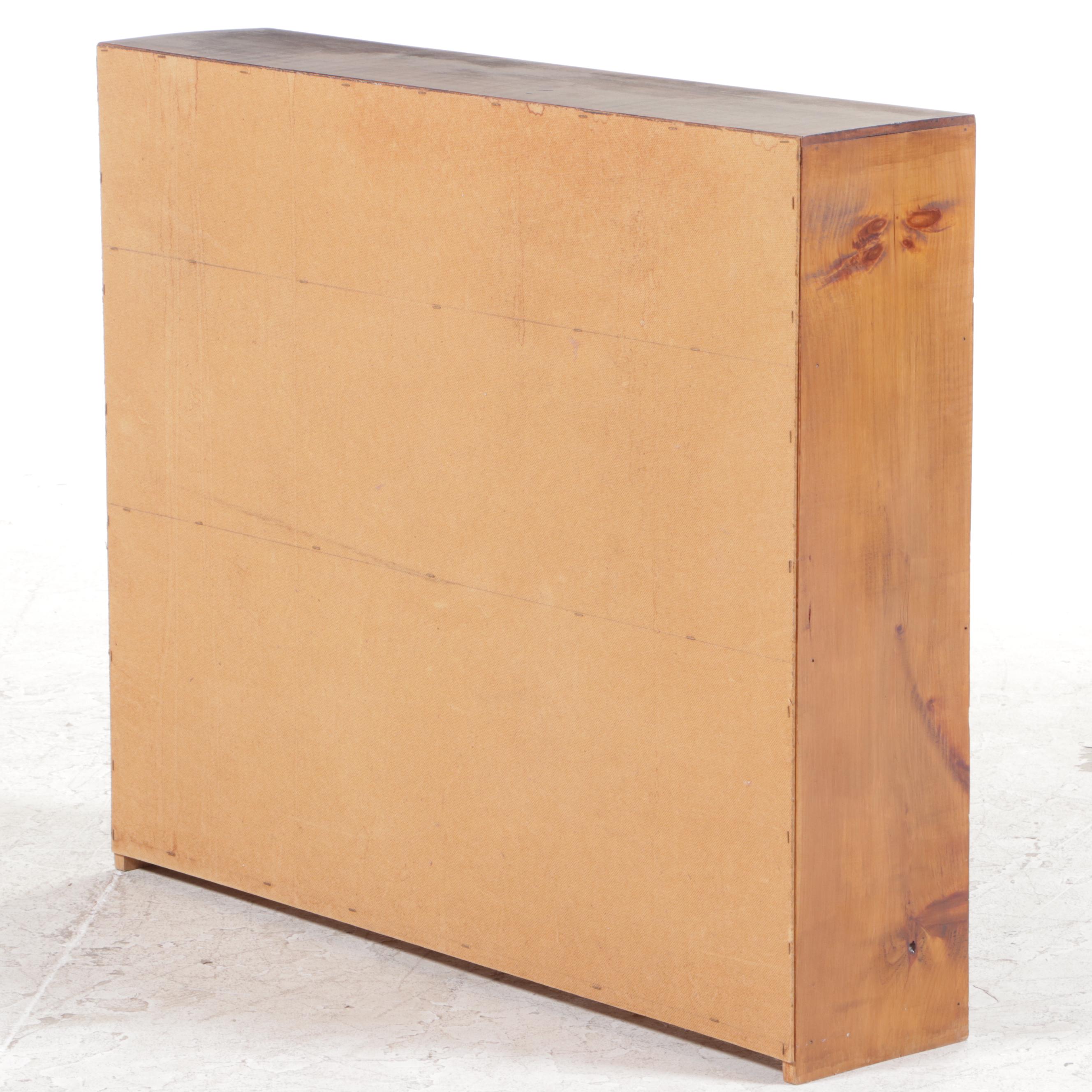 American Primitive Style Pine Three-Shelf Bookcase, Mid to Late 20th Century