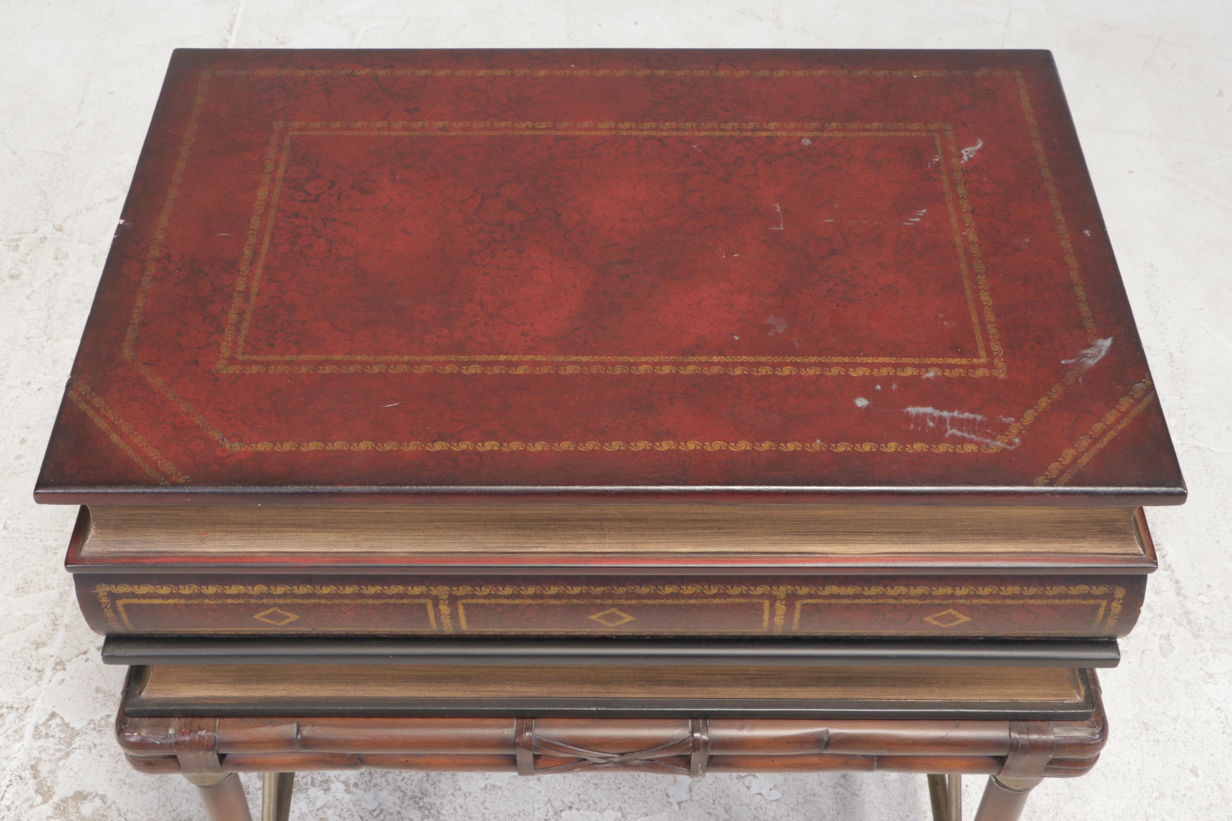 Neoclassical Style "Stacked Books" Side Table with Hinged Lid