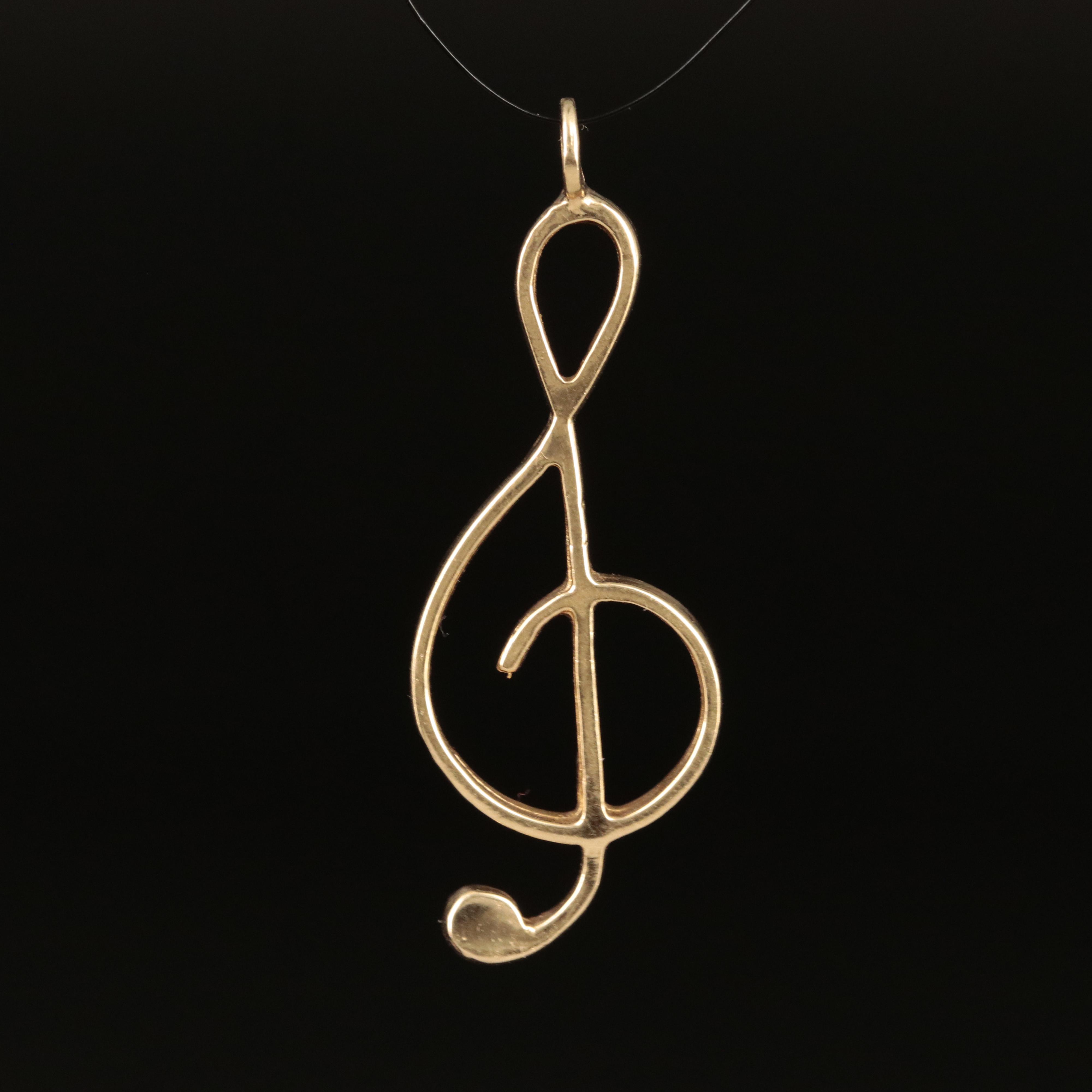 14K Treble Clef Pendant