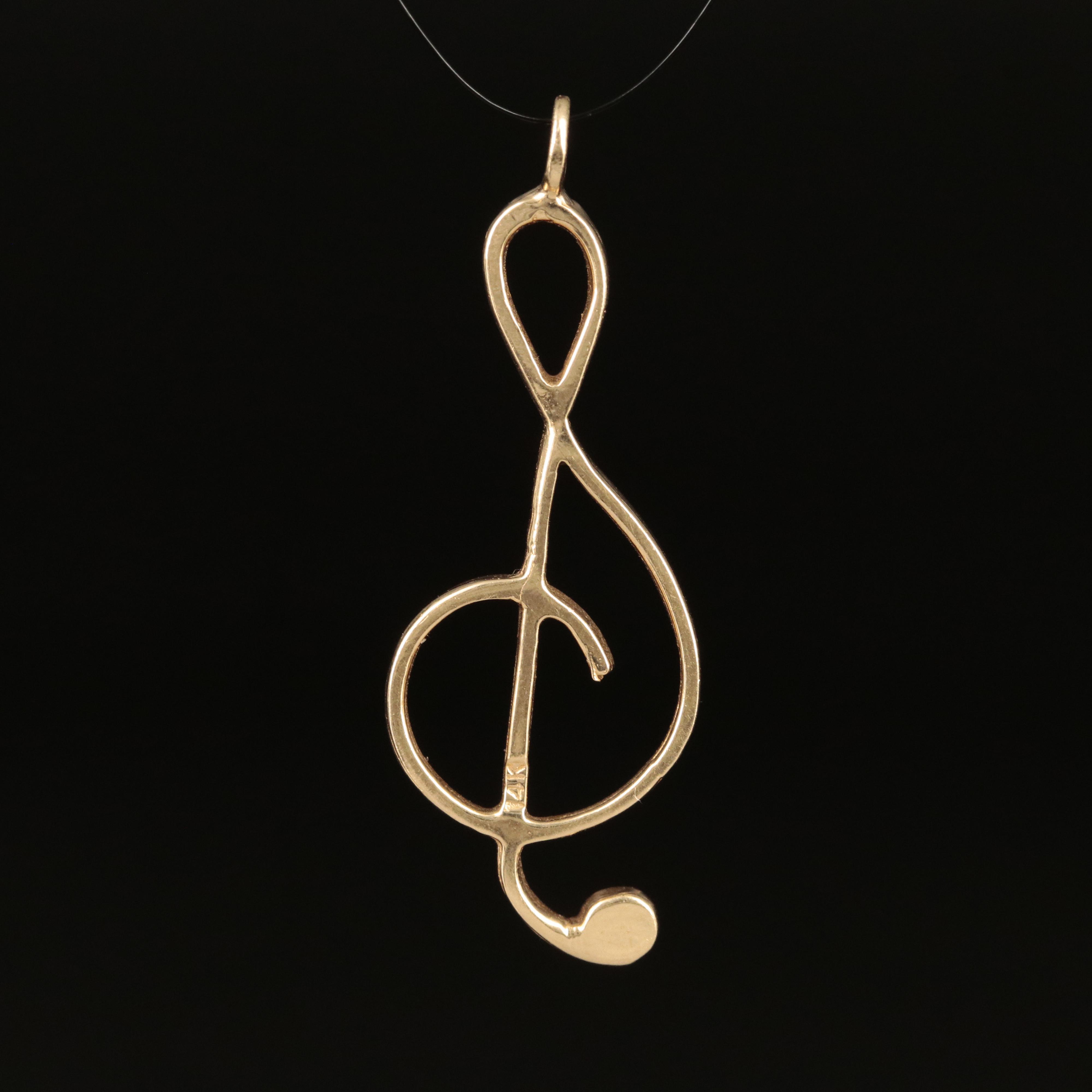 14K Treble Clef Pendant