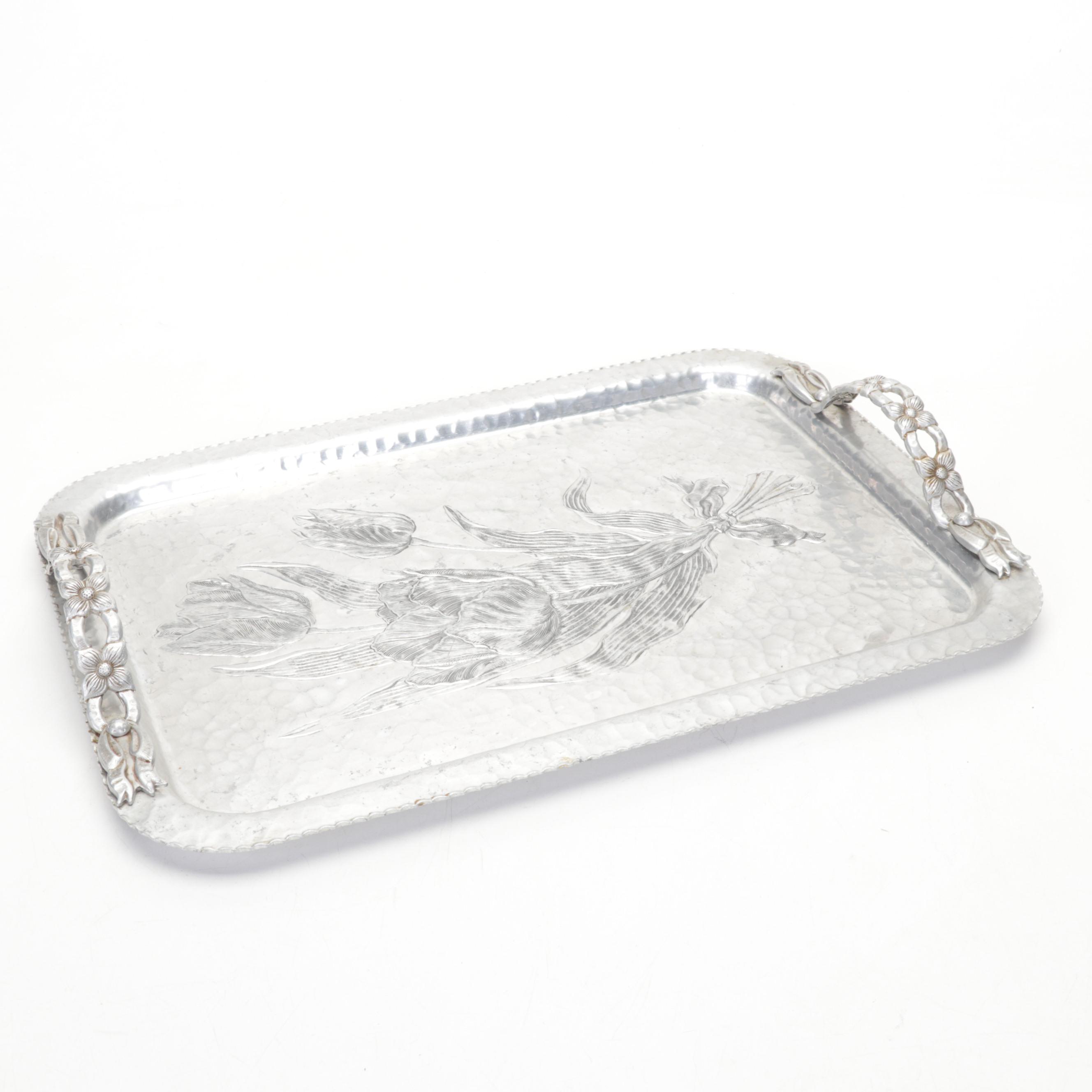 Rodney Kent Aluminum Trays with Libbey Silver Leaf and Grape Cluster Tumblers