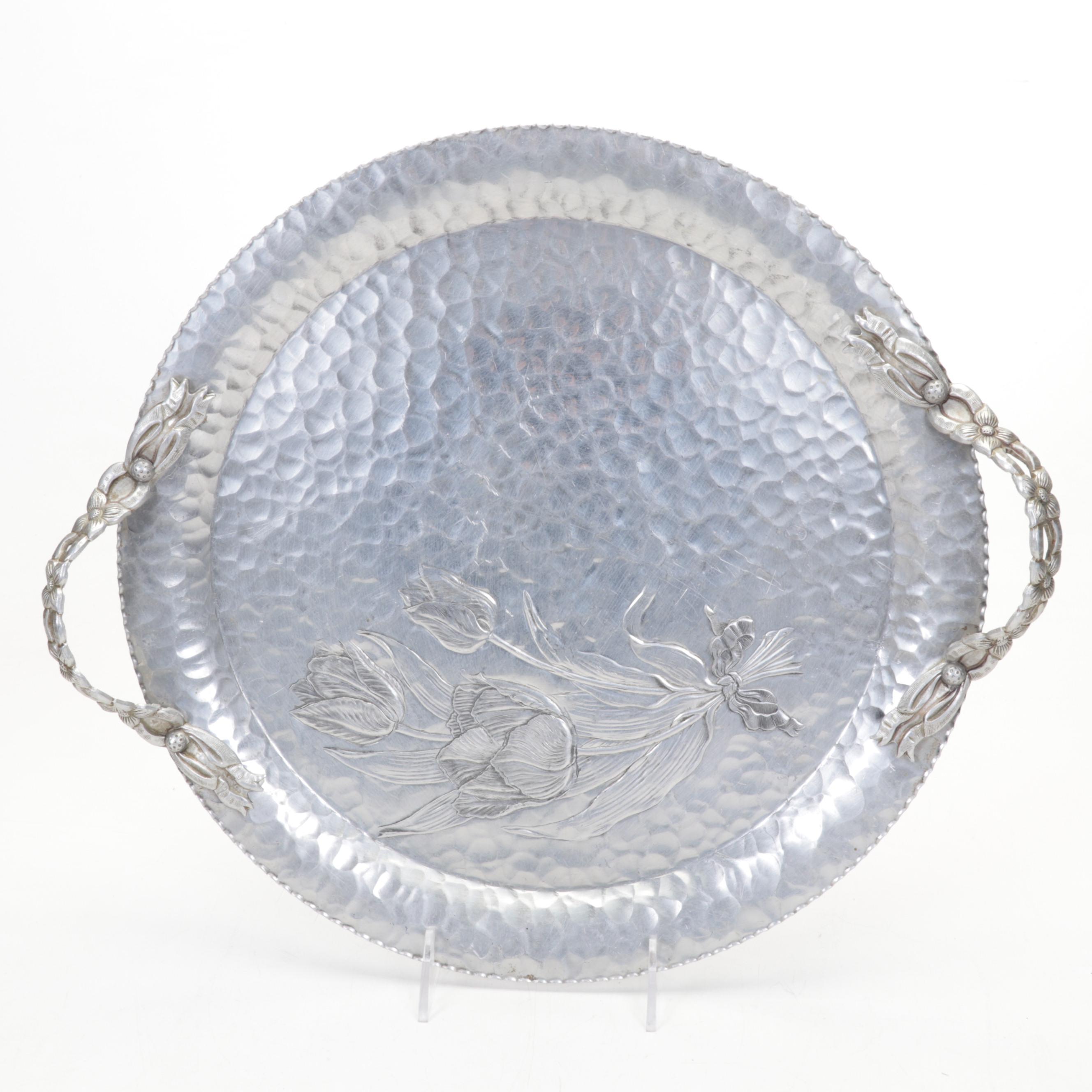 Rodney Kent Aluminum Trays with Libbey Silver Leaf and Grape Cluster Tumblers