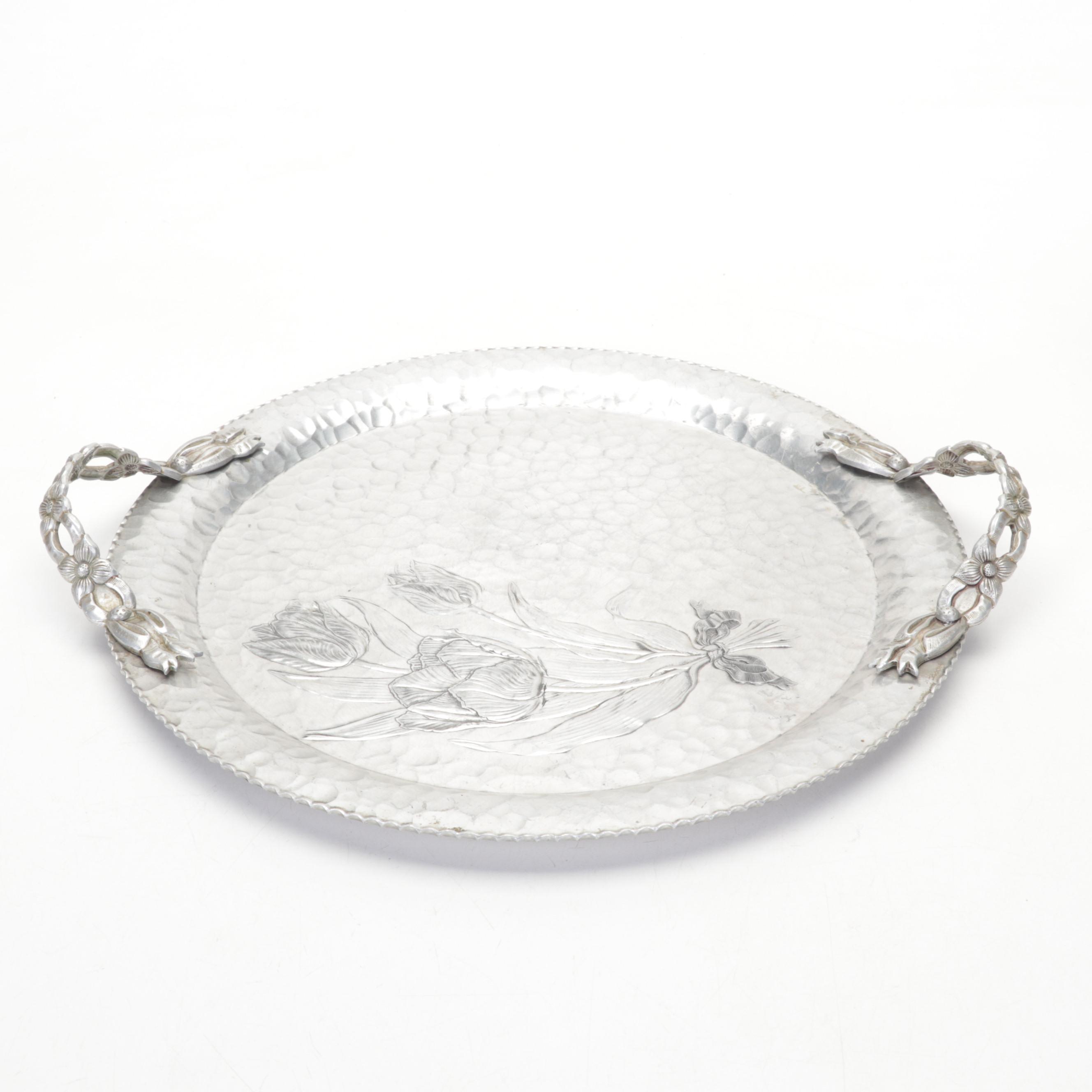 Rodney Kent Aluminum Trays with Libbey Silver Leaf and Grape Cluster Tumblers