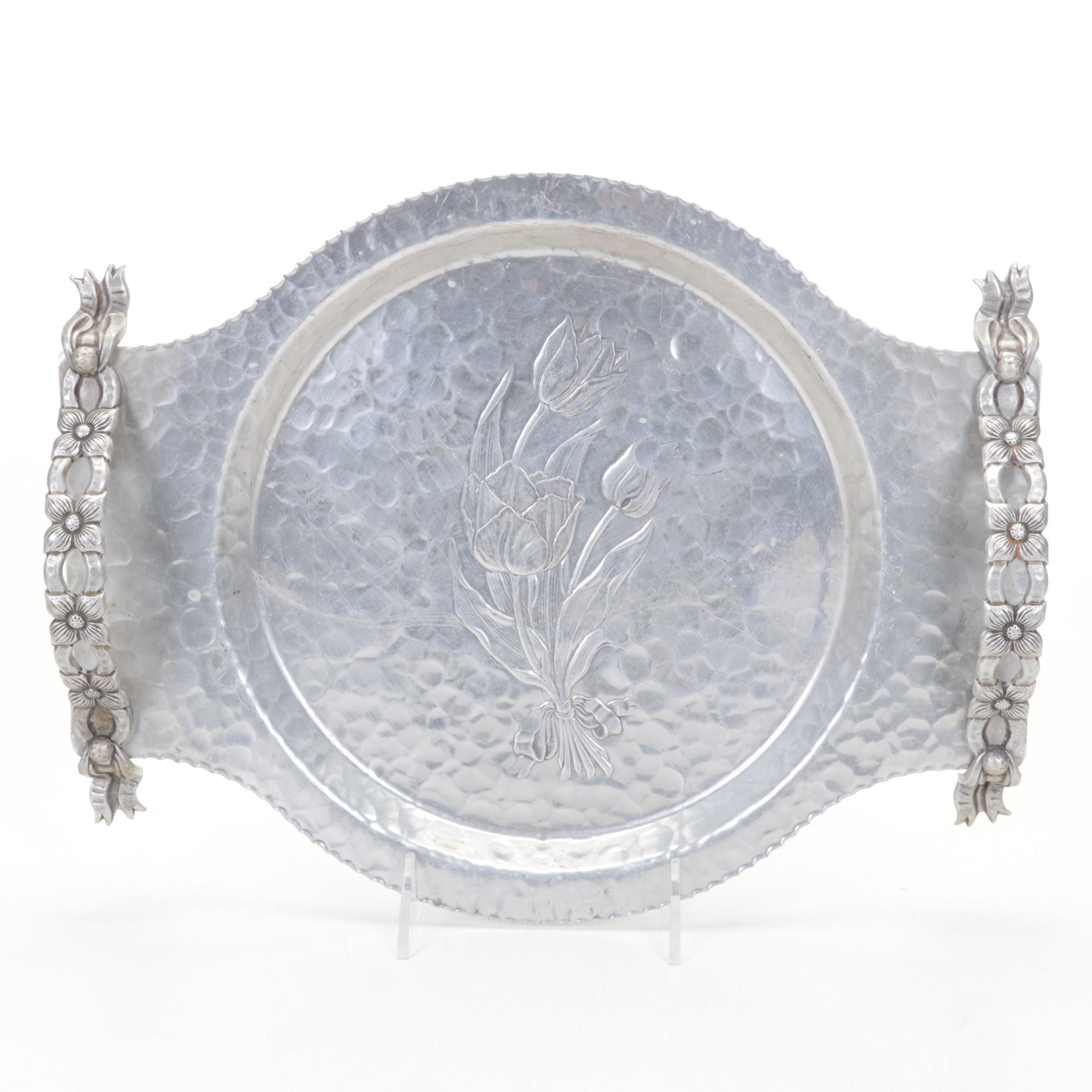 Rodney Kent Aluminum Trays with Libbey Silver Leaf and Grape Cluster Tumblers