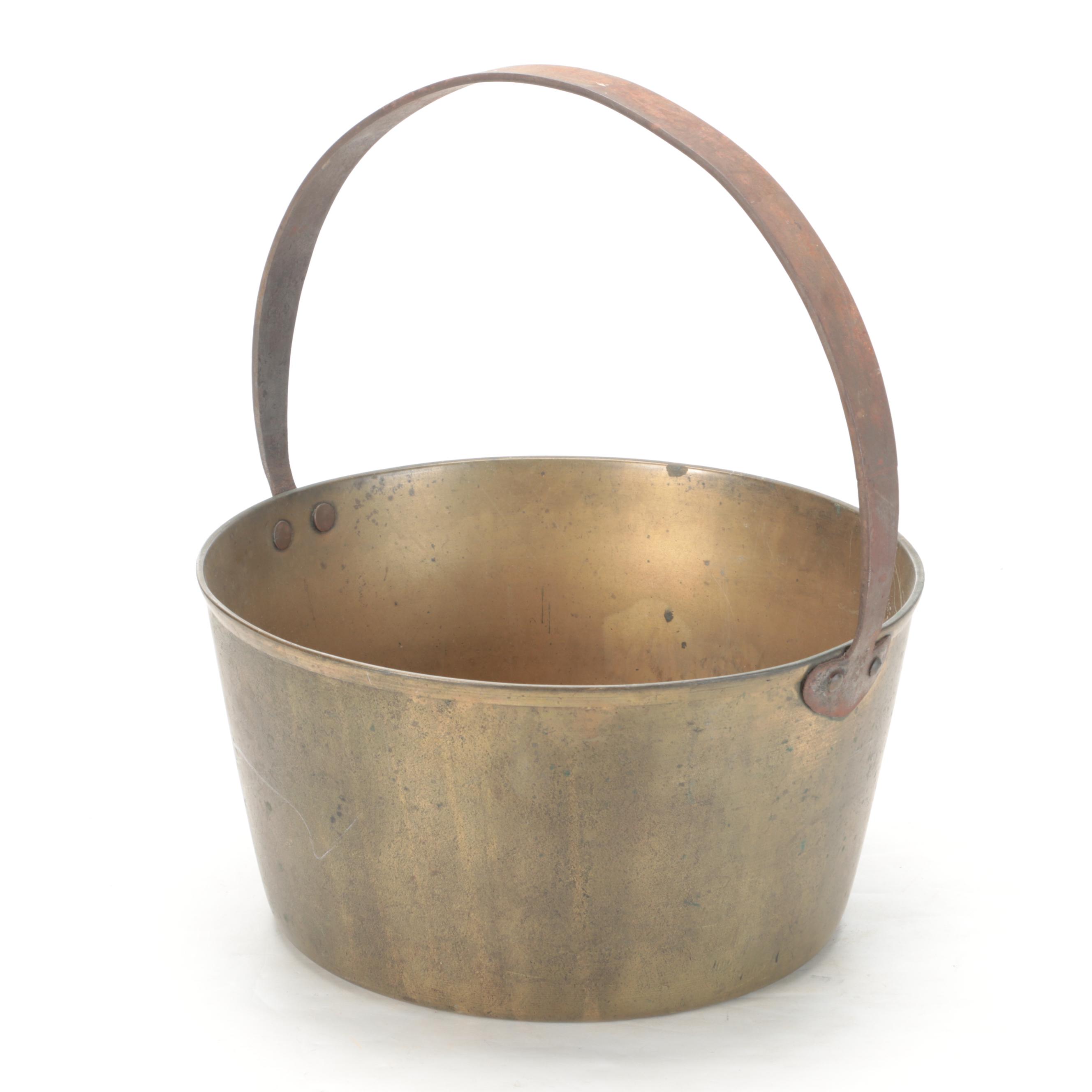 Brass Fixed Handled Jam Pan, Early to Mid 20th Century
