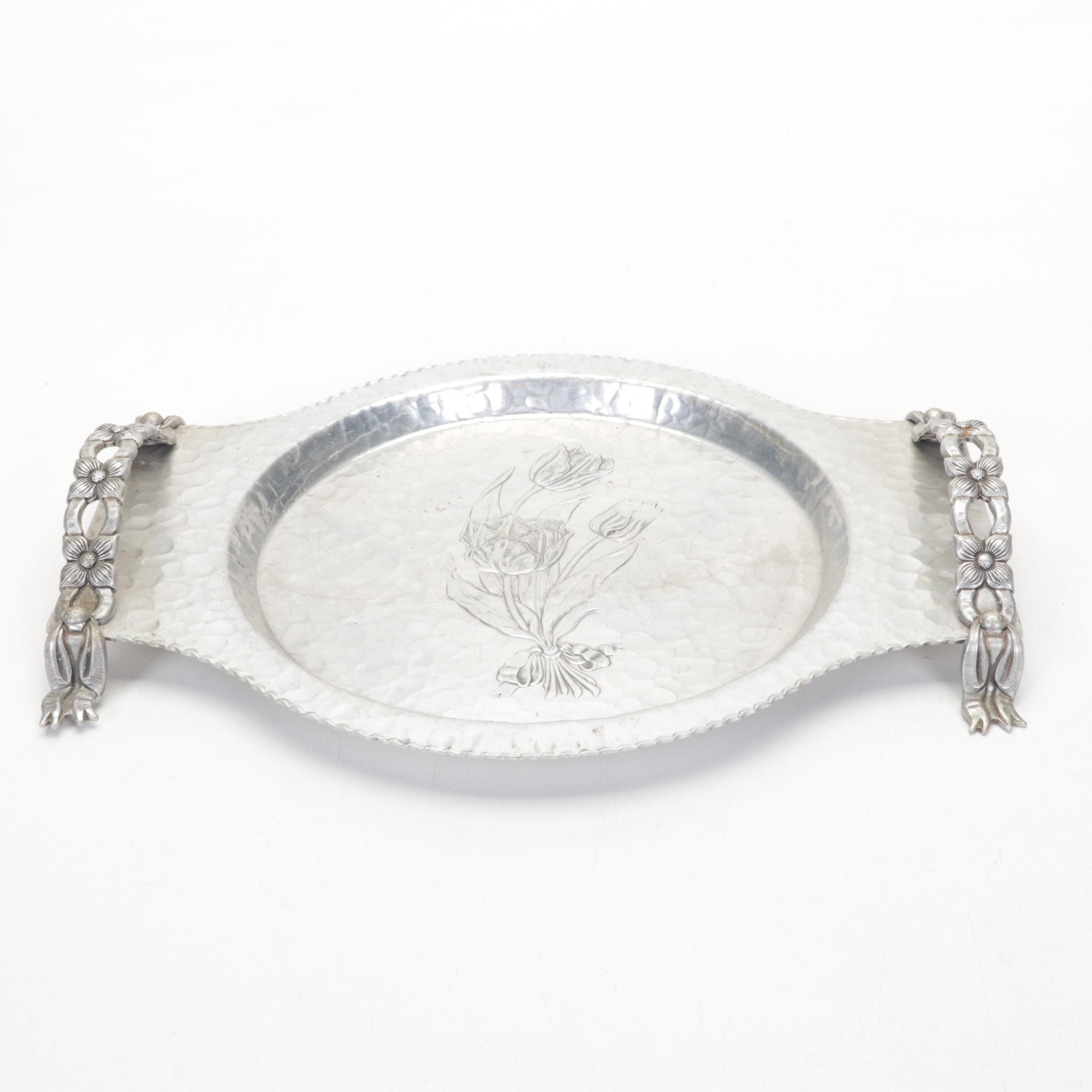 Rodney Kent Aluminum Trays with Libbey Silver Leaf and Grape Cluster Tumblers