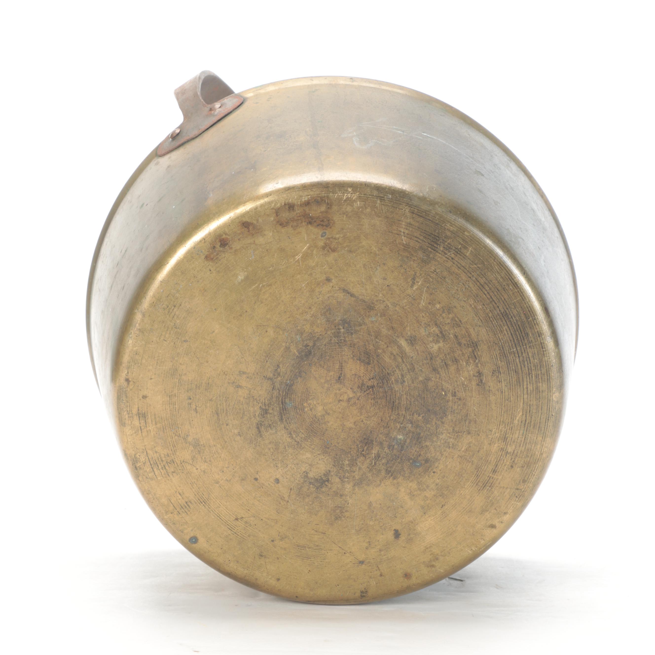 Brass Fixed Handled Jam Pan, Early to Mid 20th Century