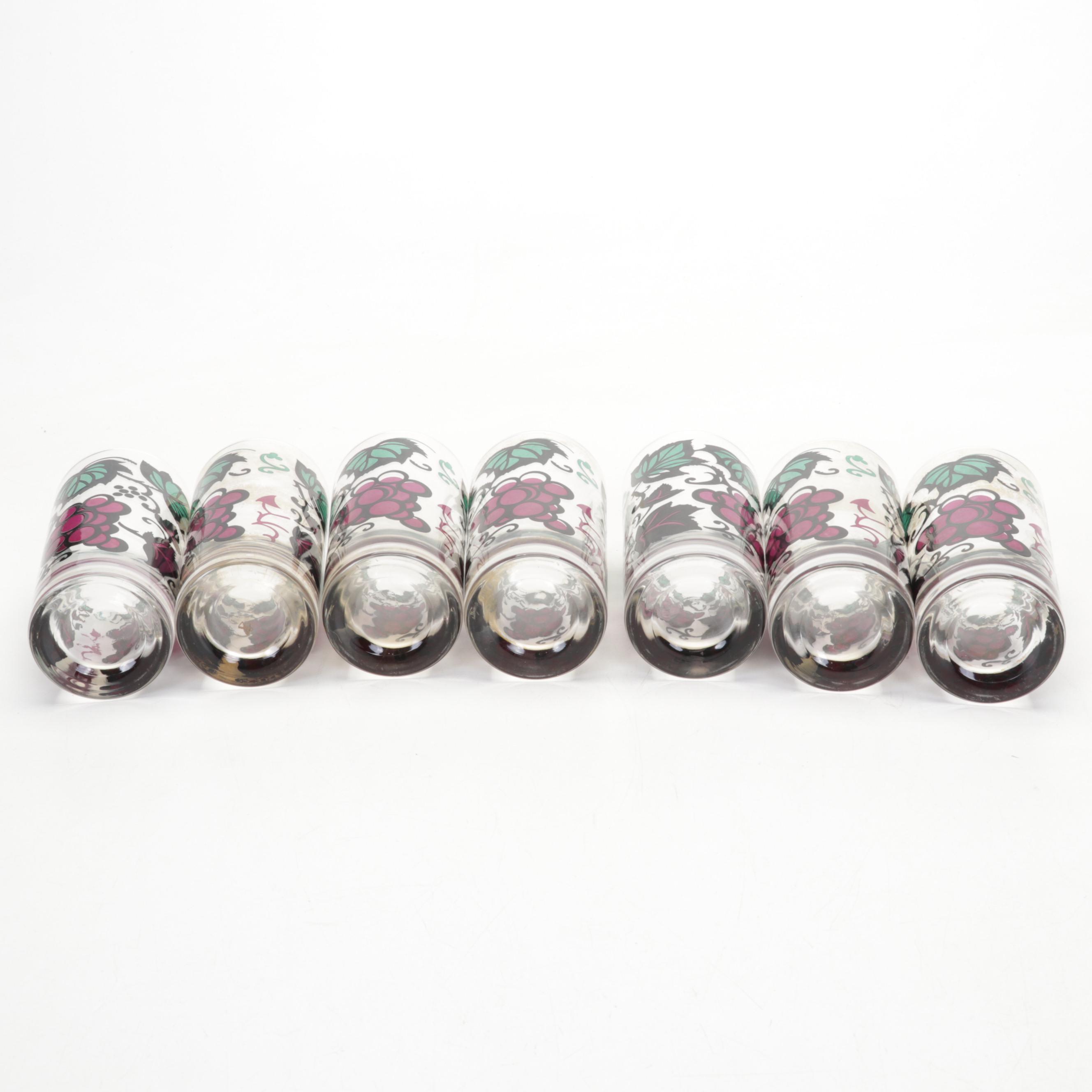 Rodney Kent Aluminum Trays with Libbey Silver Leaf and Grape Cluster Tumblers