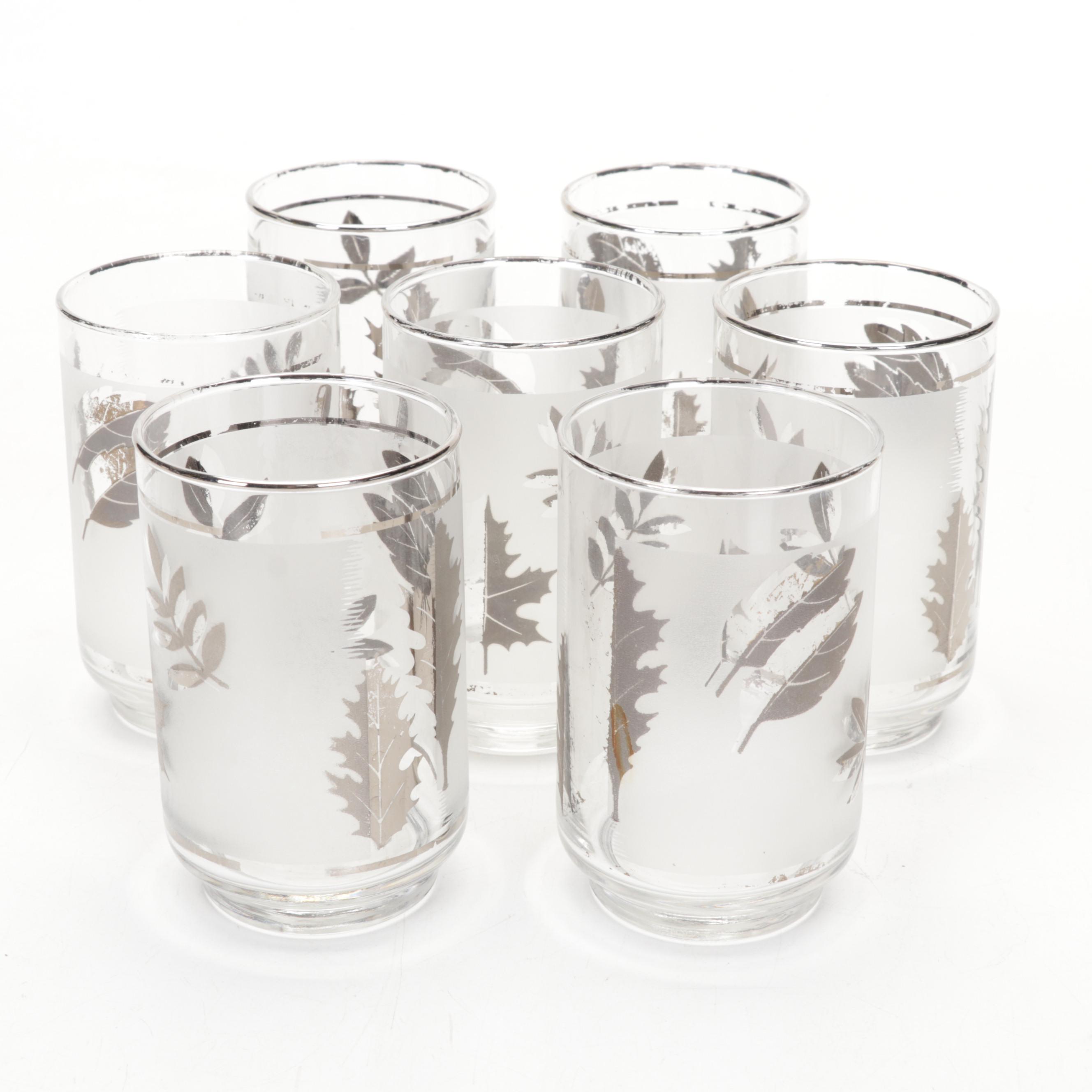 Rodney Kent Aluminum Trays with Libbey Silver Leaf and Grape Cluster Tumblers