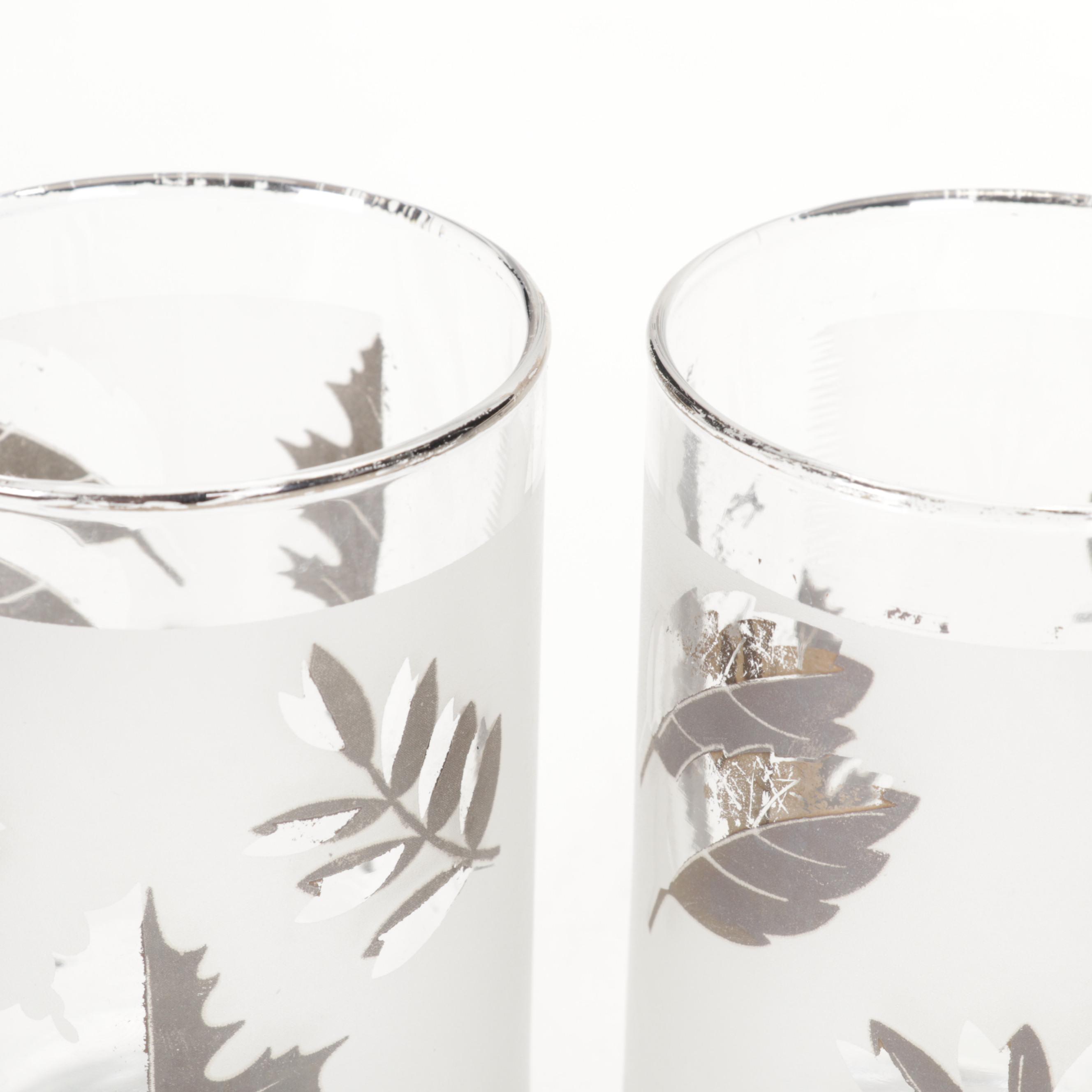 Rodney Kent Aluminum Trays with Libbey Silver Leaf and Grape Cluster Tumblers