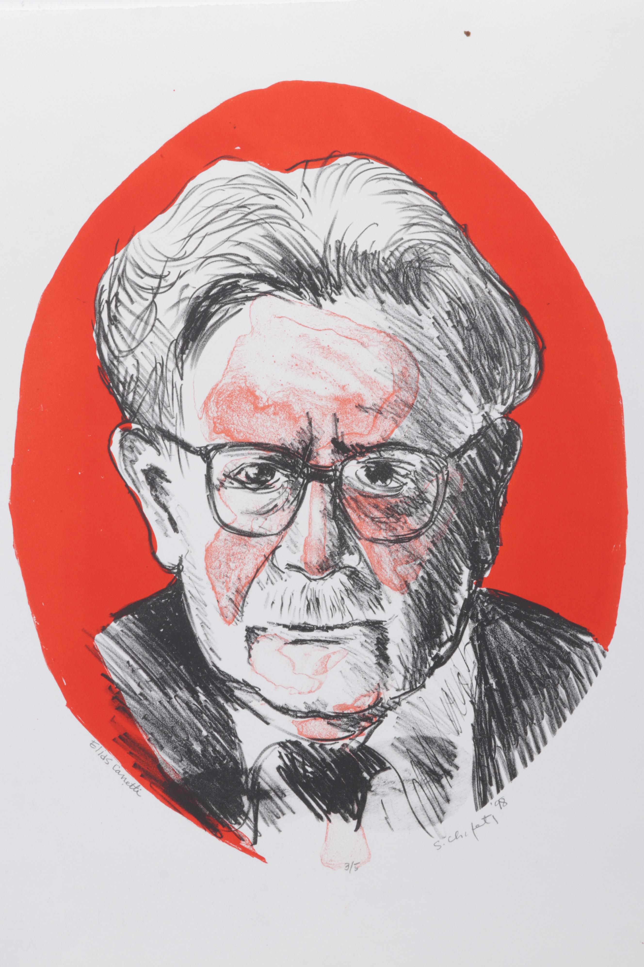 Sidney Chafetz Color Lithograph "Elias Canetti," 1998